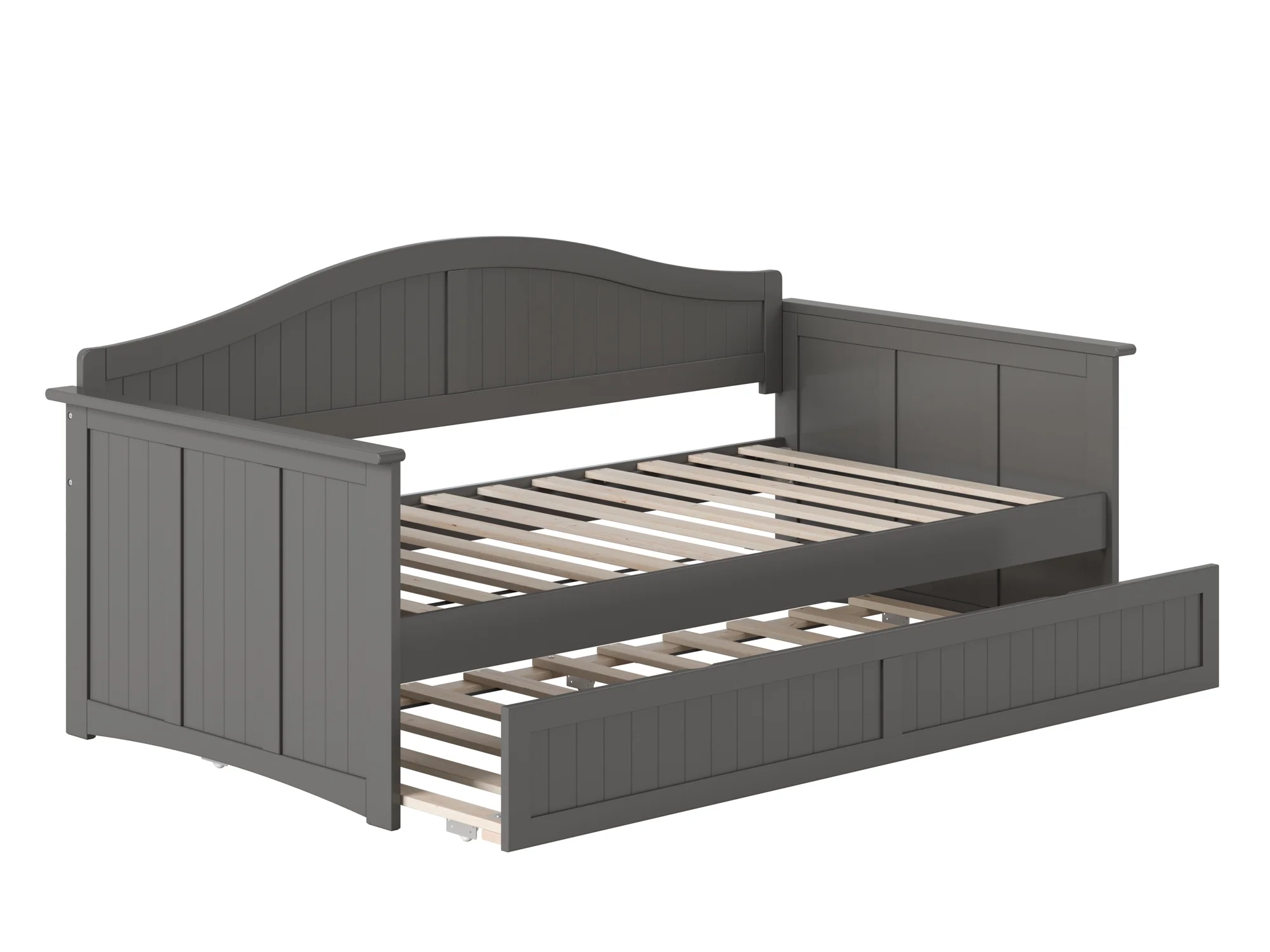AFI Nantucket Wood Twin Size Daybed Frame with Twin Trundle Grey