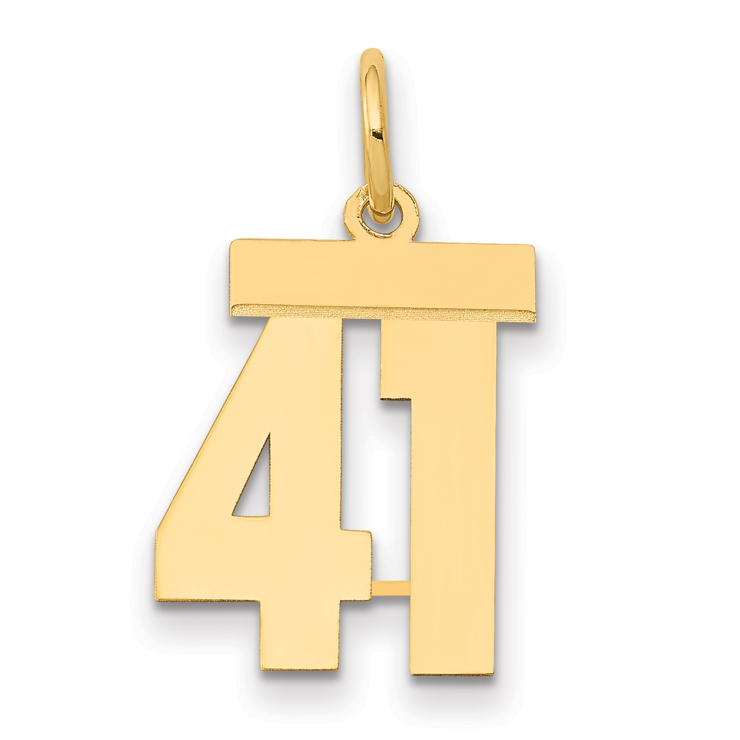 Carat in Karats 14K Yellow Gold Small Polished Number 41 Pendant Charm