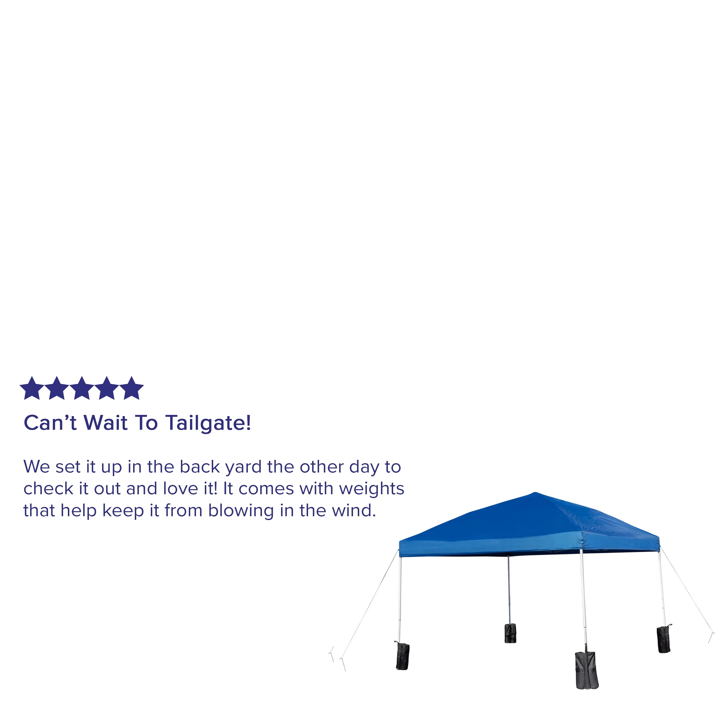 Flash Furniture 10'x10' Blue Pop Up Event Straight Leg Canopy Tent with Sandbags and Wheeled Case
