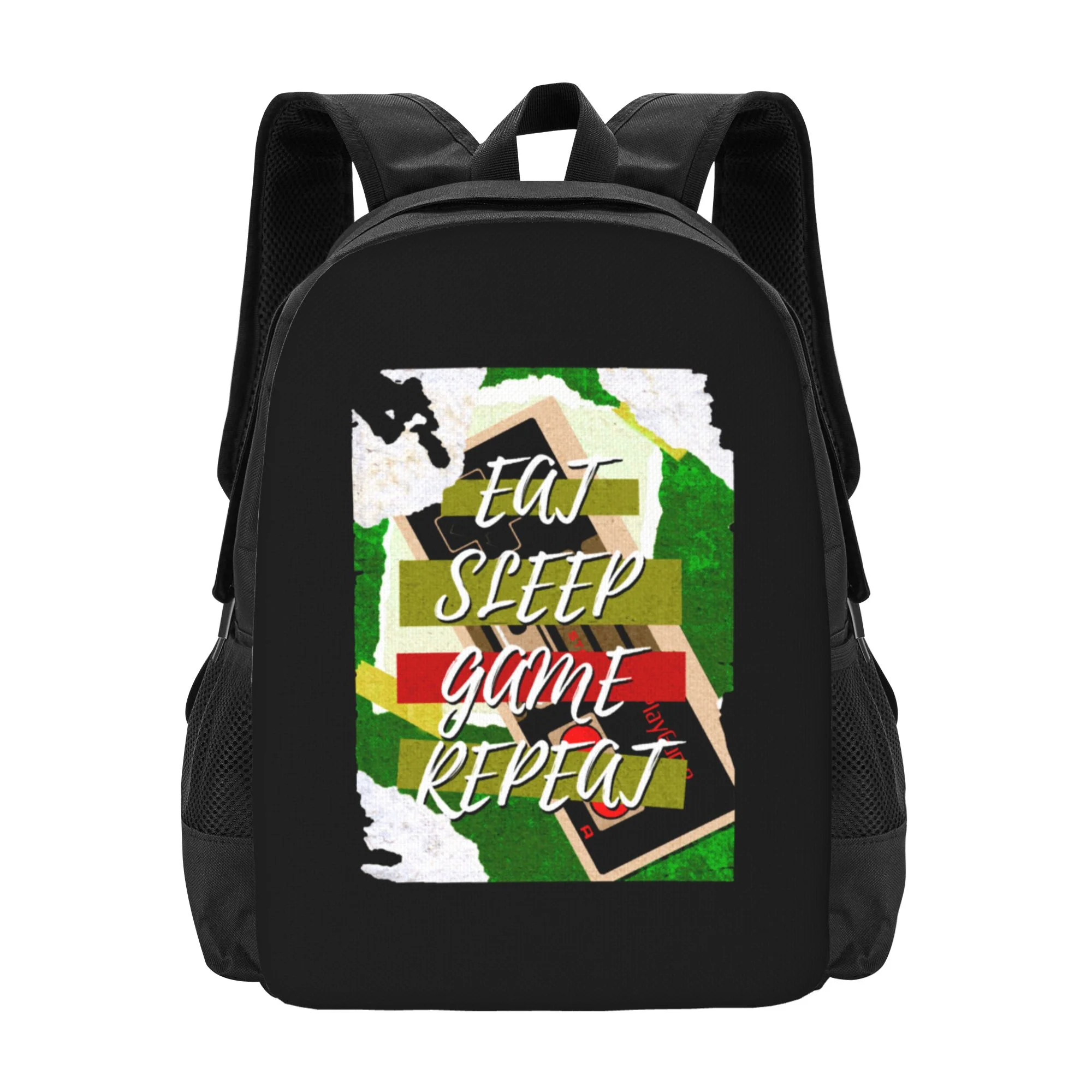 DouZhe Lightweight Backpack, Retro Shabby Game Slogan Poster Prints Travel Outdoor Hiking Bag School Bookbag Casual Daypack Backpacks for Women Men