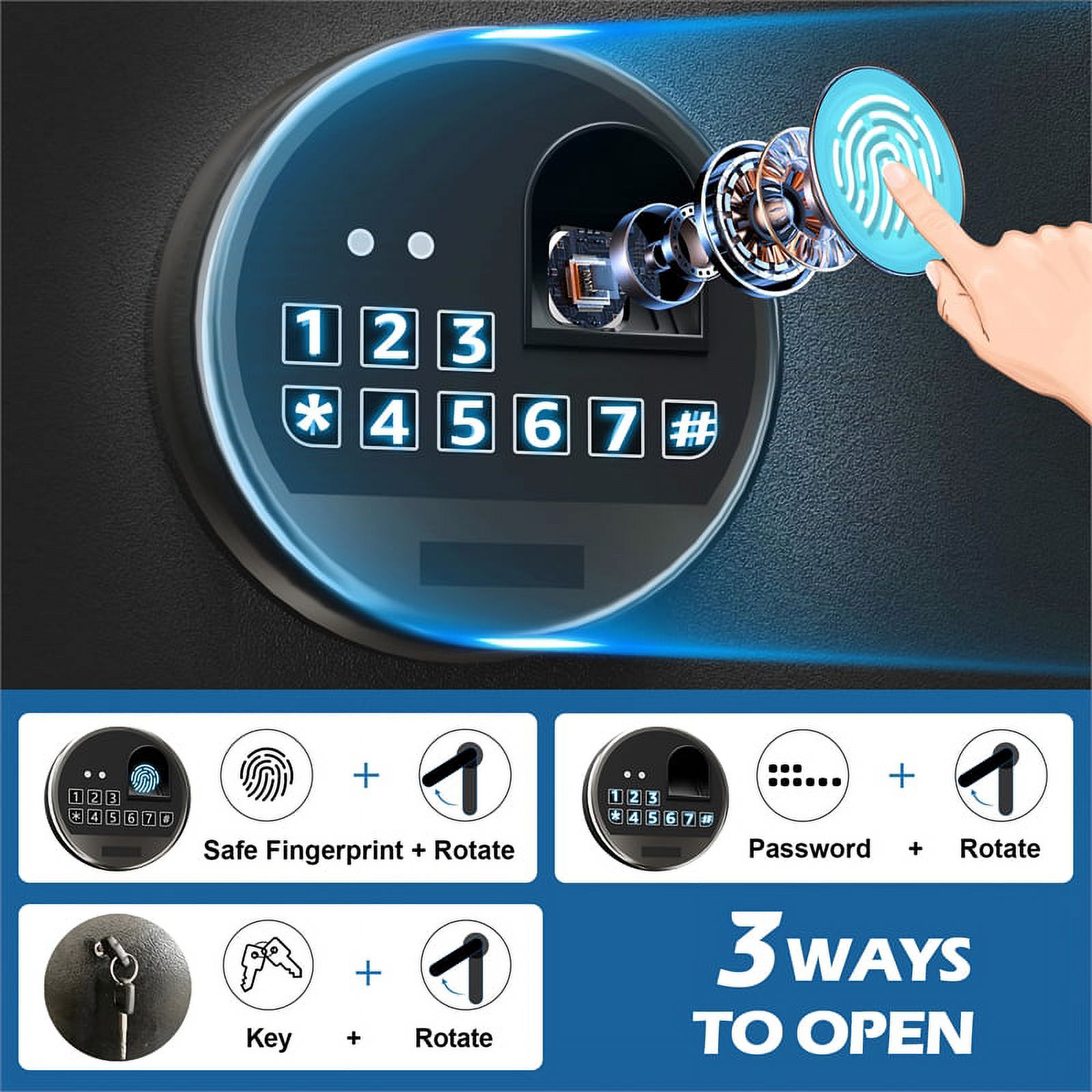 GangMei Rifle Gun Safe with Quick Access Fingerprint for 5 Guns