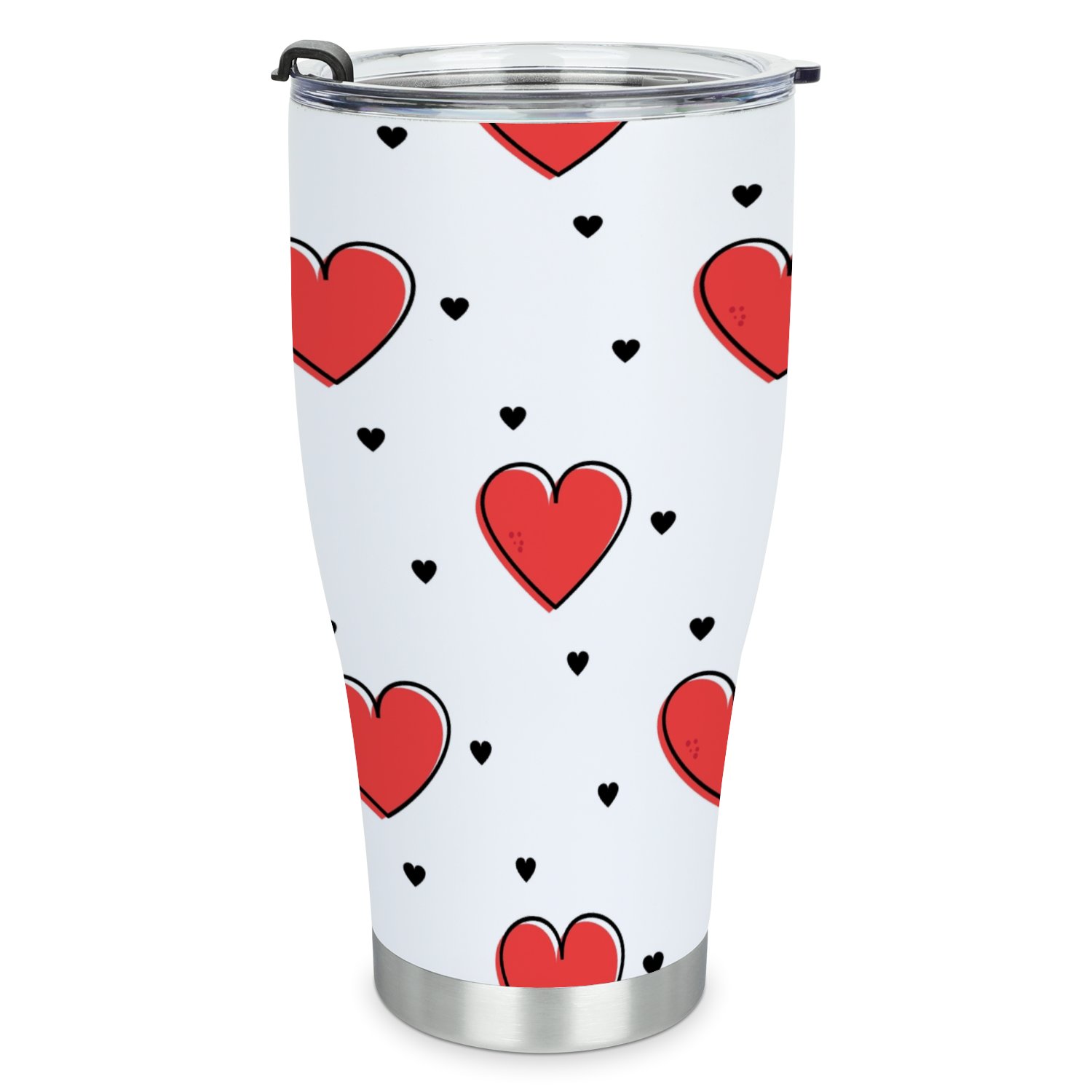 Hidove Stainless Steel Tumbler, Cute A Valentine Heart. Seamless Pattern 30oz Leak Proof & Stainless Steel Bottle for Hot & Cold Drinks - Coffee Travel Mug, Water Metal Canteen, Thermal Cup