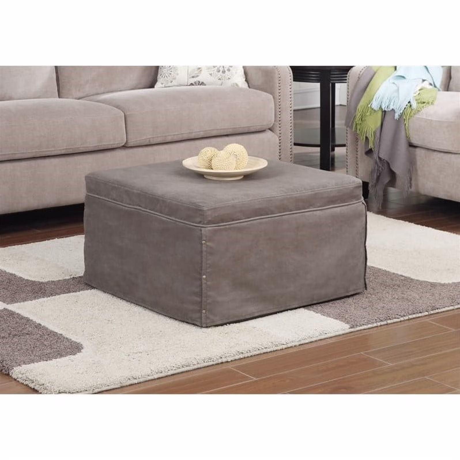 Pemberly Row Twin Folding Bed Ottoman in Taupe