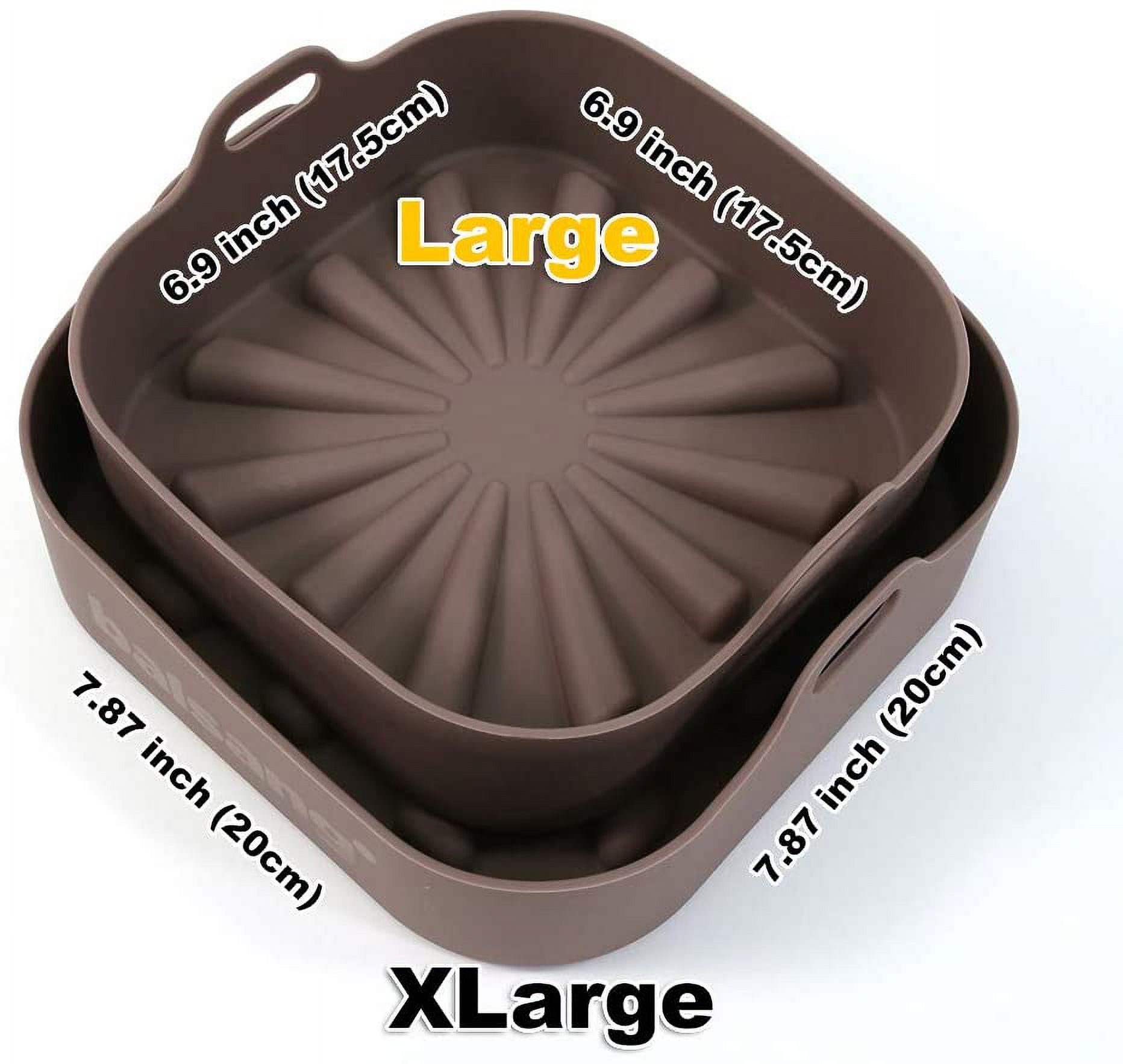 BALSANG Air Fryer Silicone Pot (Square) 6.9 x 6.9 inches| Reusable Silicone Air Fryer Liners | Kitchen Accessories for Air Fryers | Airfryer Accessory & Basket Liner | Silicone Air Fryer Liner