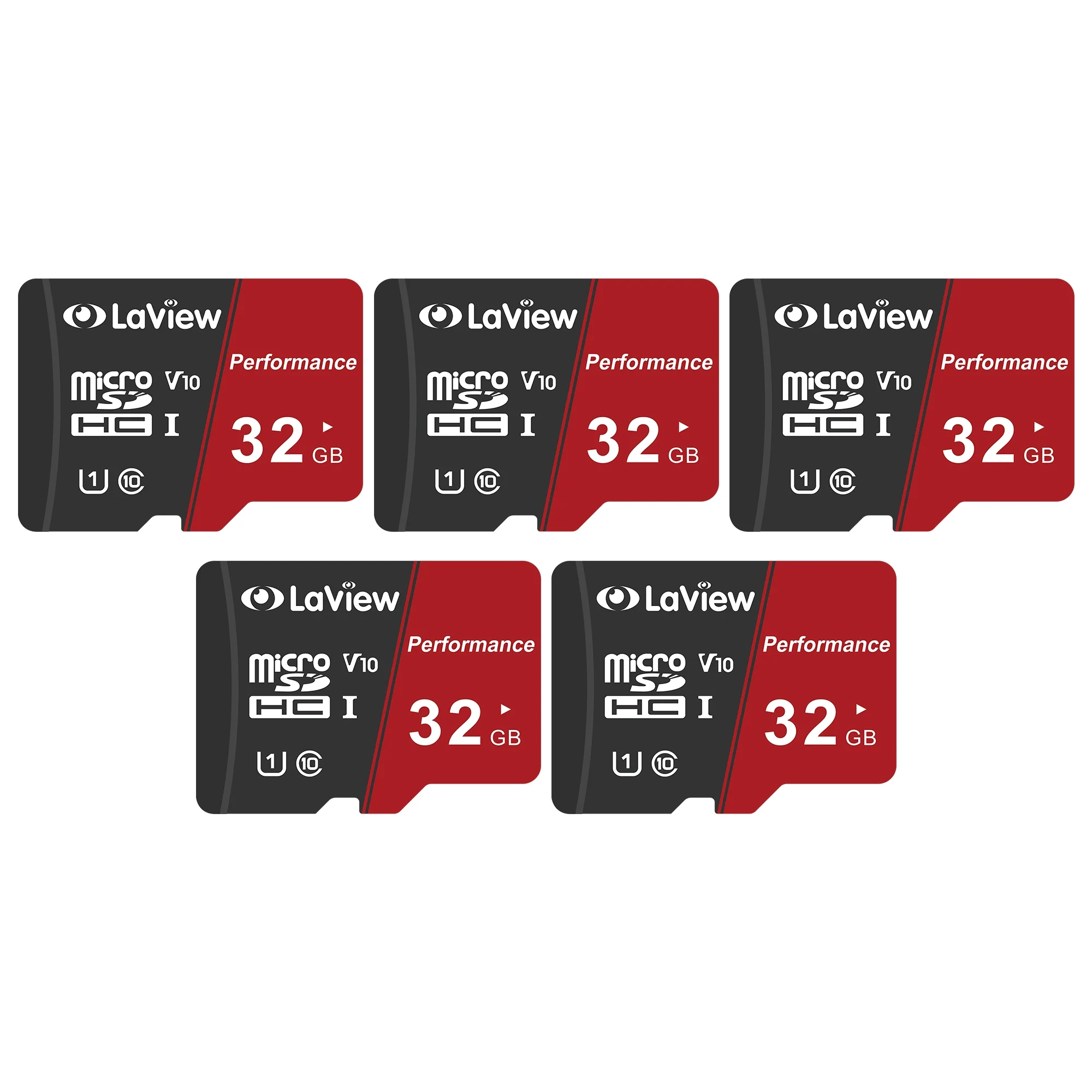 LaView 32GB Micro SD Card 5 Pack, Micro SDXC UHS-I Memory Card – 95MB/S for Computer with Adapter/Phone/Tablet/PC