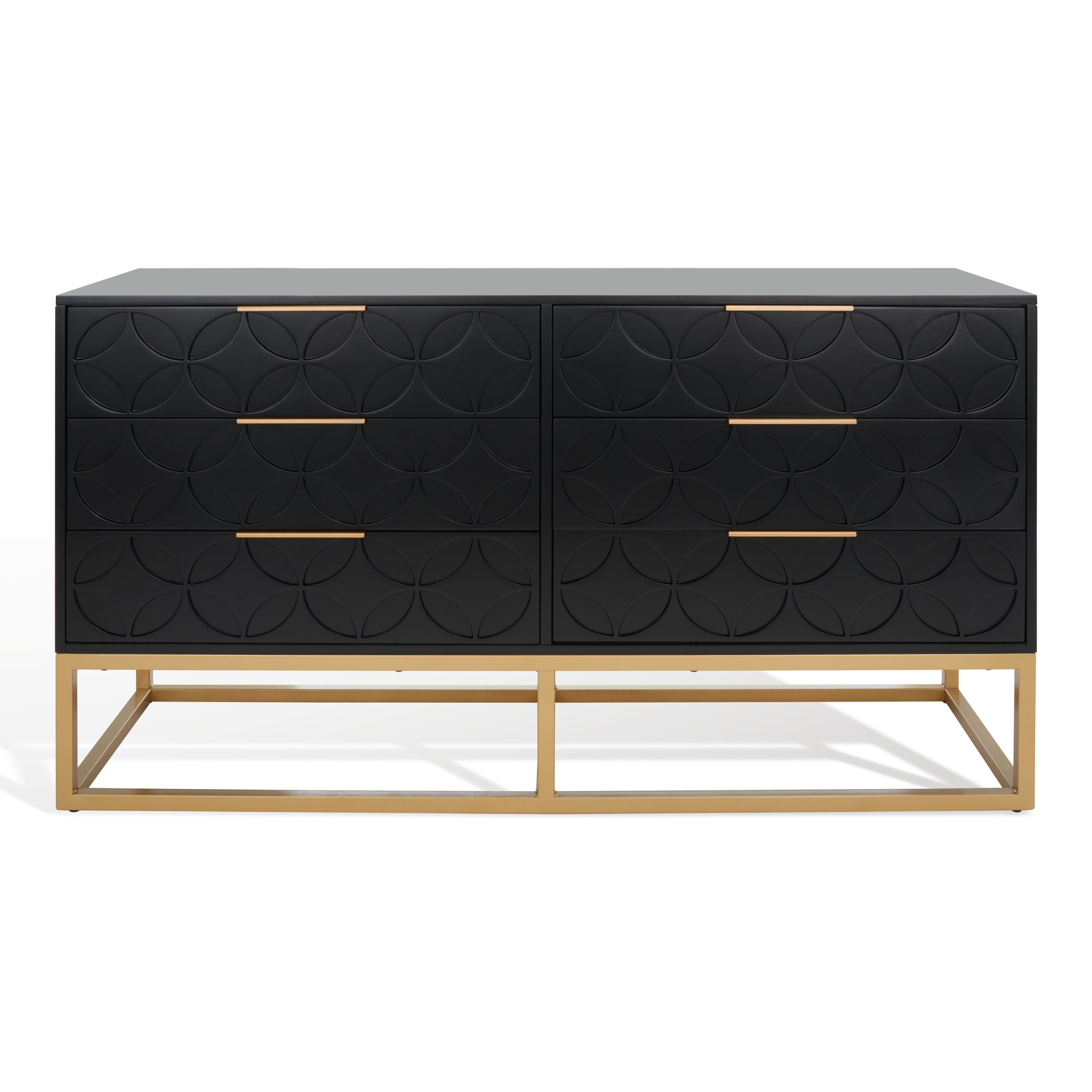 Safavieh  Couture Emelia 6-Drawer Dresser Grey/Gold