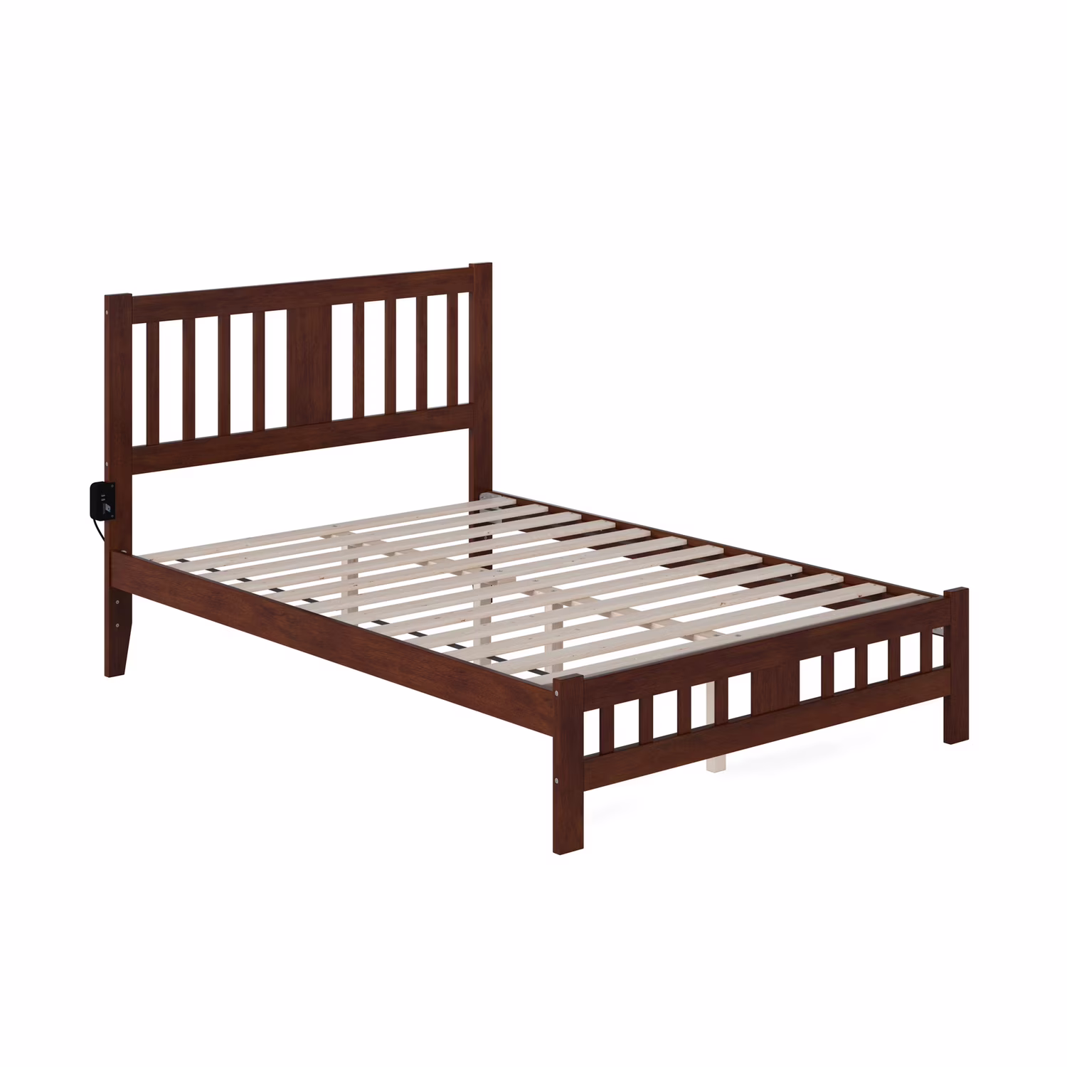 AFI Tahoe Contemporary Wood Full Bed with Footboard in Walnut