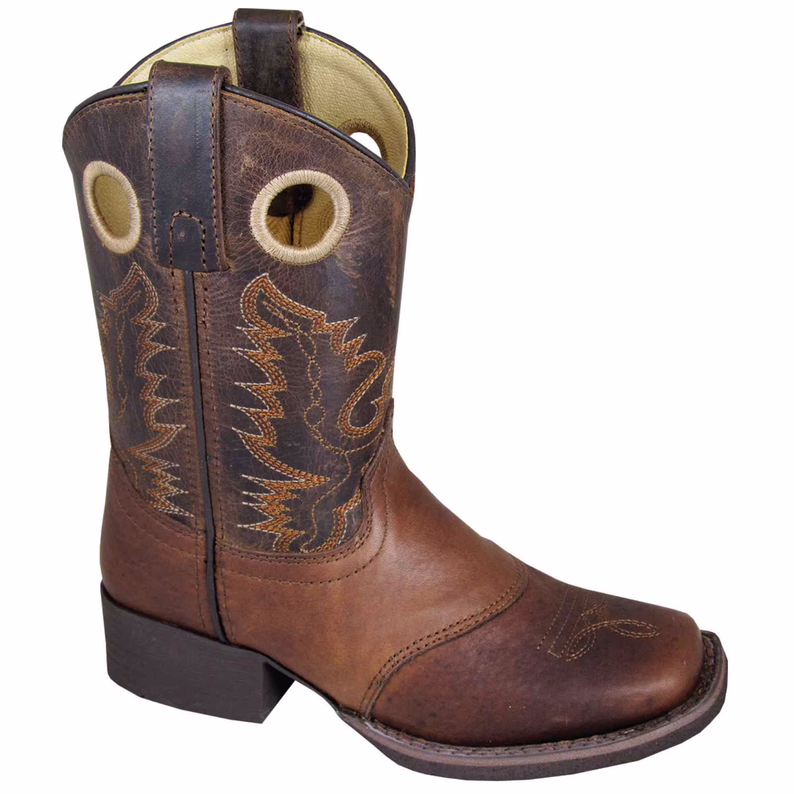Smoky Mountain Boots Children Boys Luke Brown Leather Cowboy Embossed 11 D
