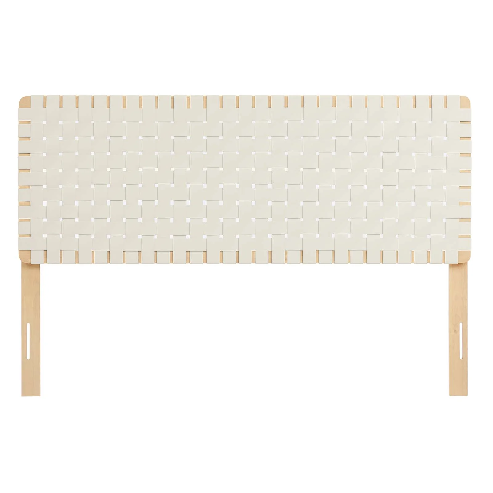 Modway Sparta Weave Queen Vegan Leather Headboard in Natural Beige