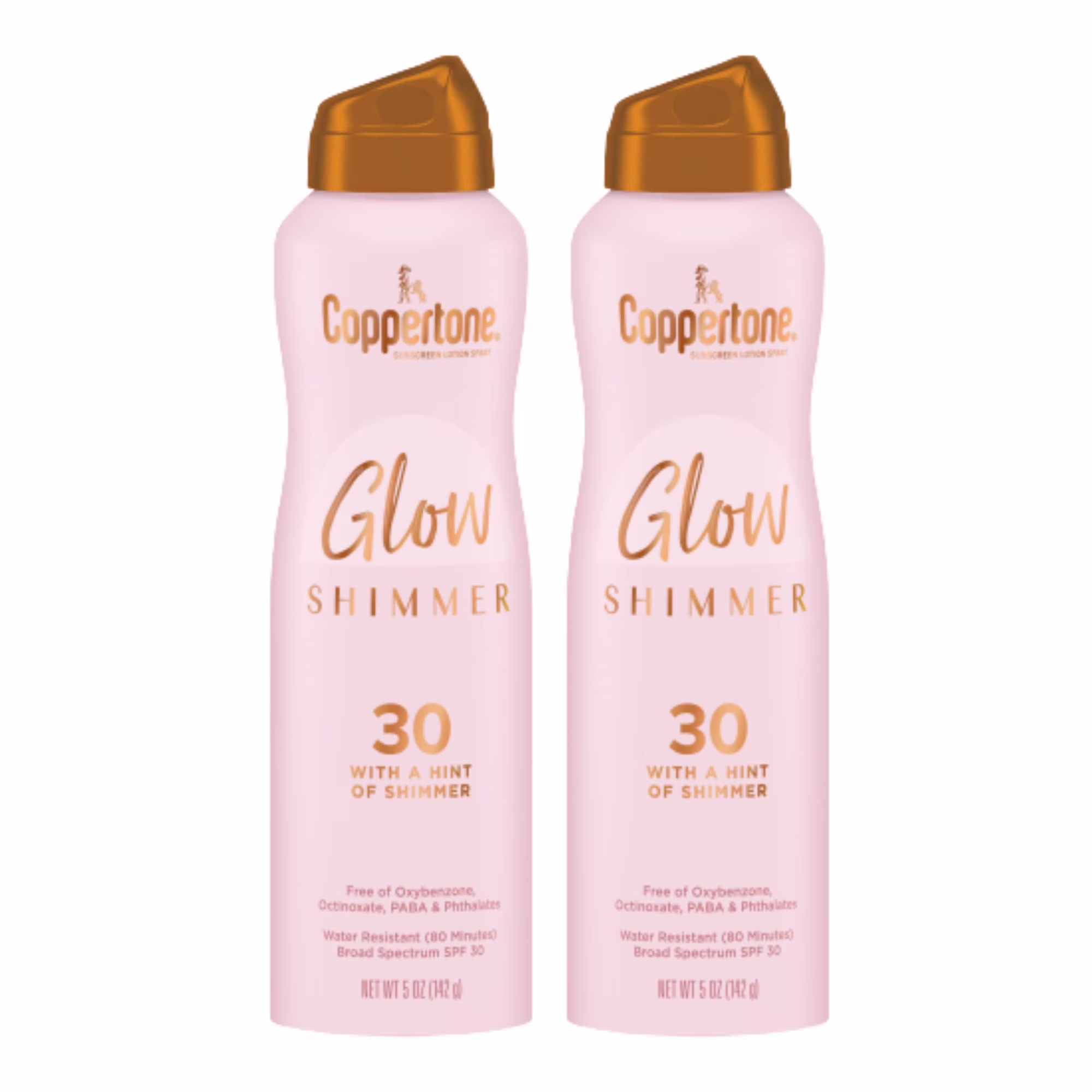 Coppertone Glow With Shimmer Spray Sunscreen, Broad Spectrum Spf 30 Sunscreen, 5 Oz, Pack Of 2.