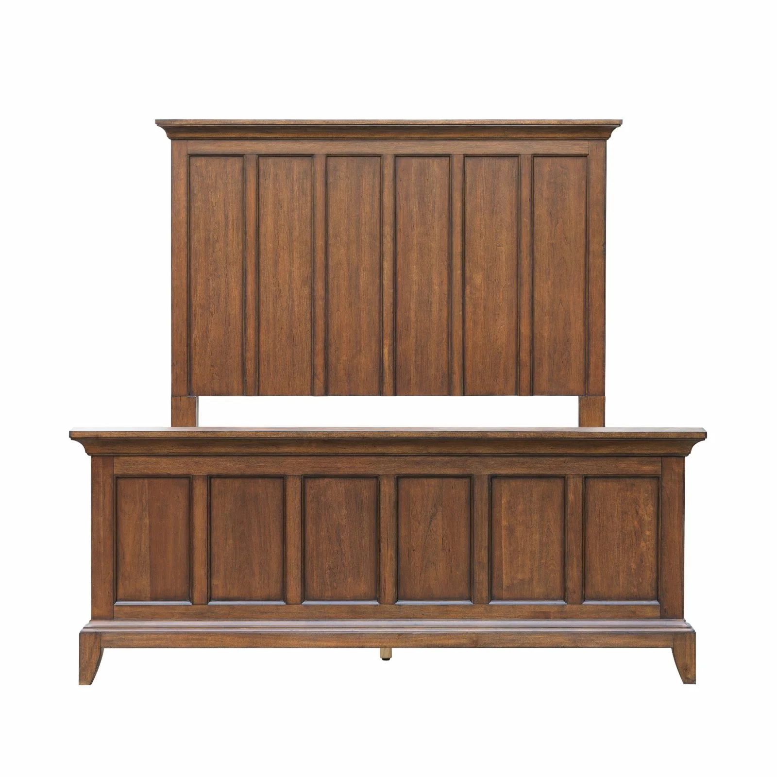 Shaker Heights Queen Wood Panel Bed in Cherry Brown Finish by Samuel Lawrence