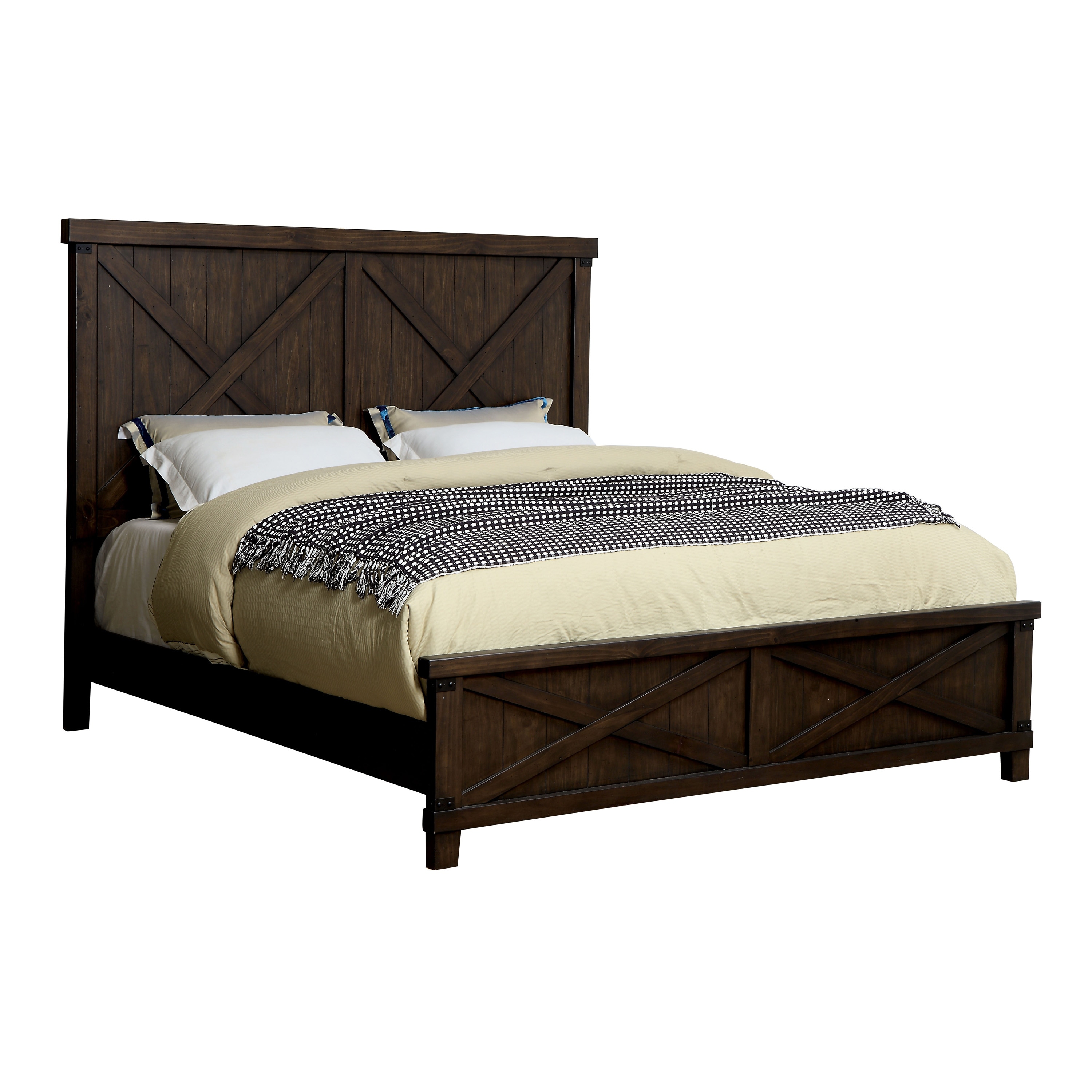 The Gray Barn  Epona Farmhouse Dark Walnut Wood Bed Eastern King