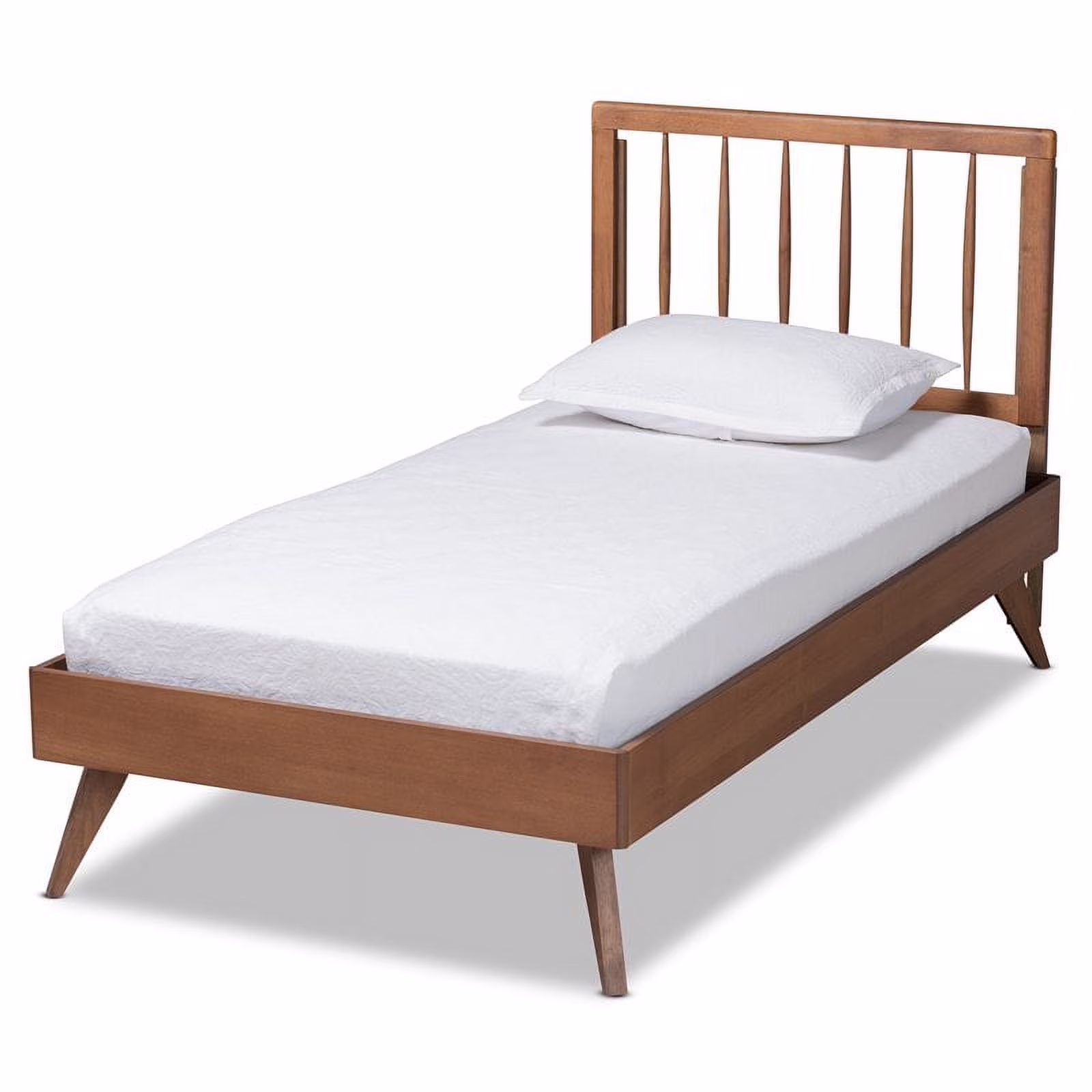 Bowery Hill Ash Walnut Finished Wood Twin Size Platform Bed