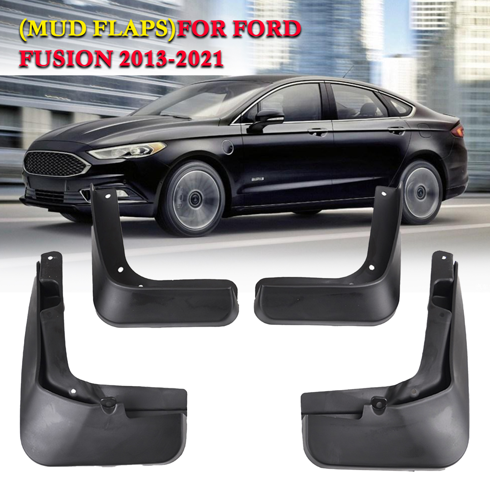 XUKEY Black Mud Flaps Fit for Ford Fusion 2013-2021 Mudflap Front Rear Splash Guards