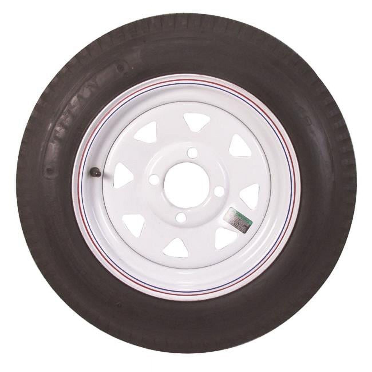 30580 4.8 x 12 Load Star Bias Tire & Wheel White Pinstripe Spoke Rim