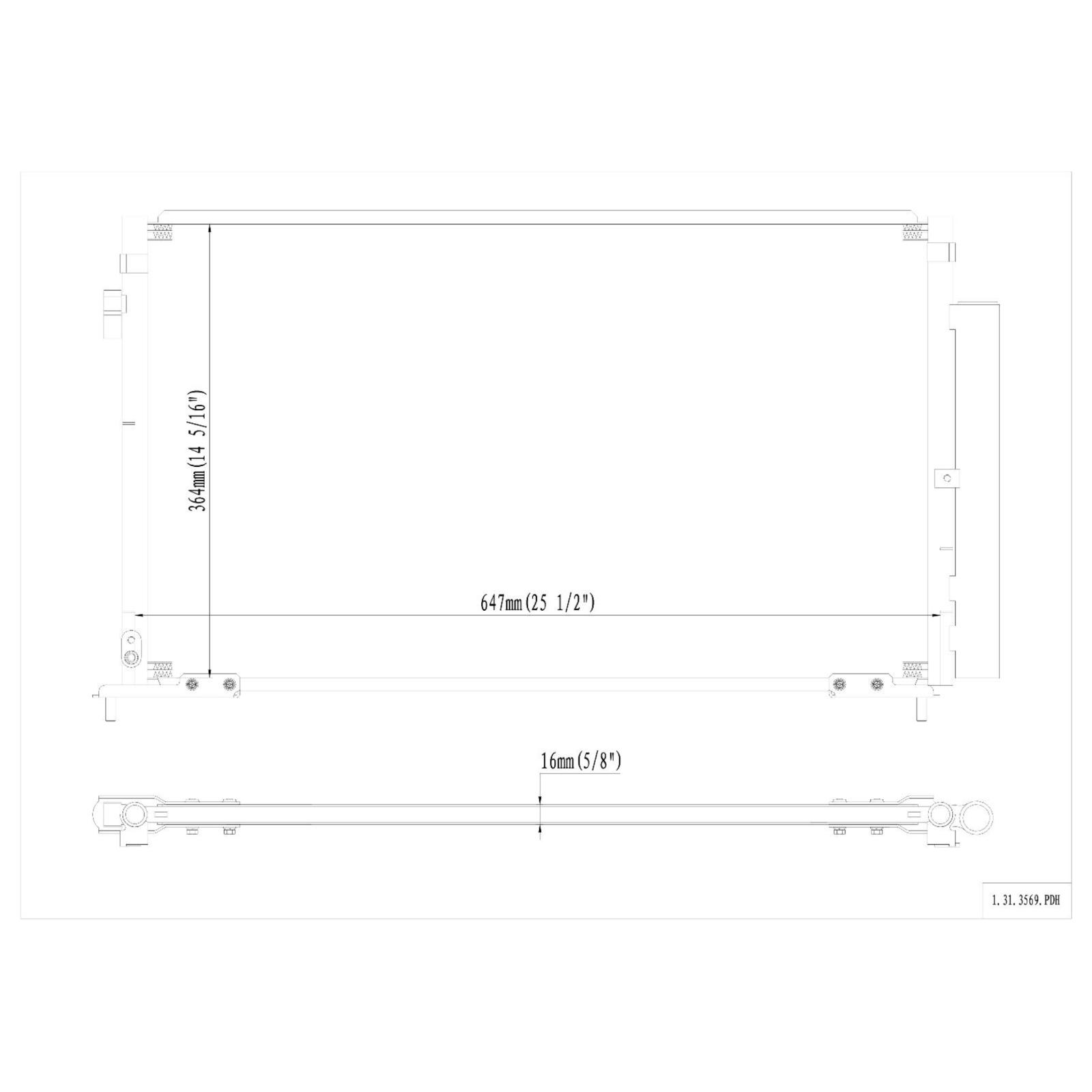 Geelife All Aluminum Condenser For 2006-2011 Honda Civic 1.8L 2007-2011 Honda Civic 2.0L