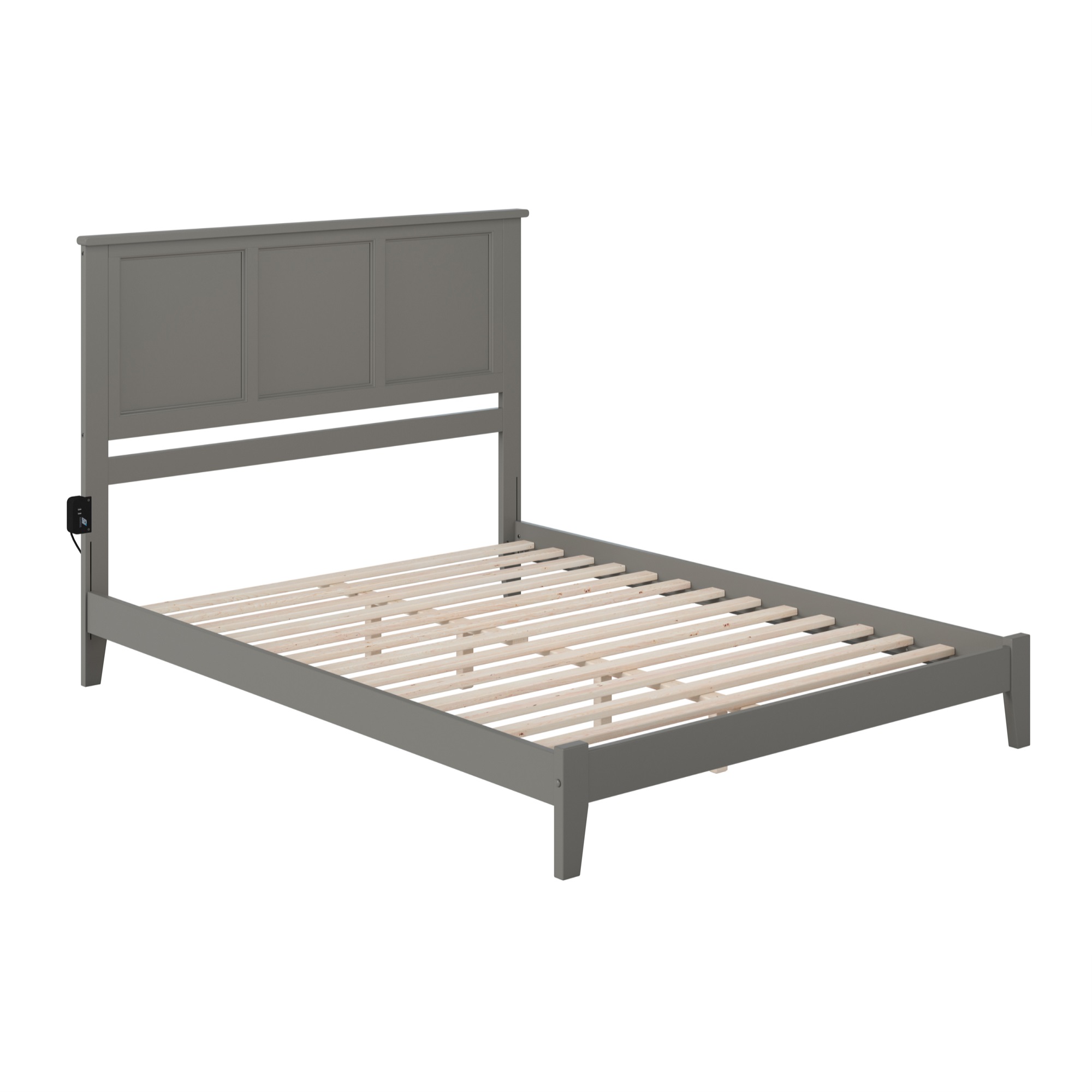 Madison Queen Low Profile Wood Platform Bed in Grey