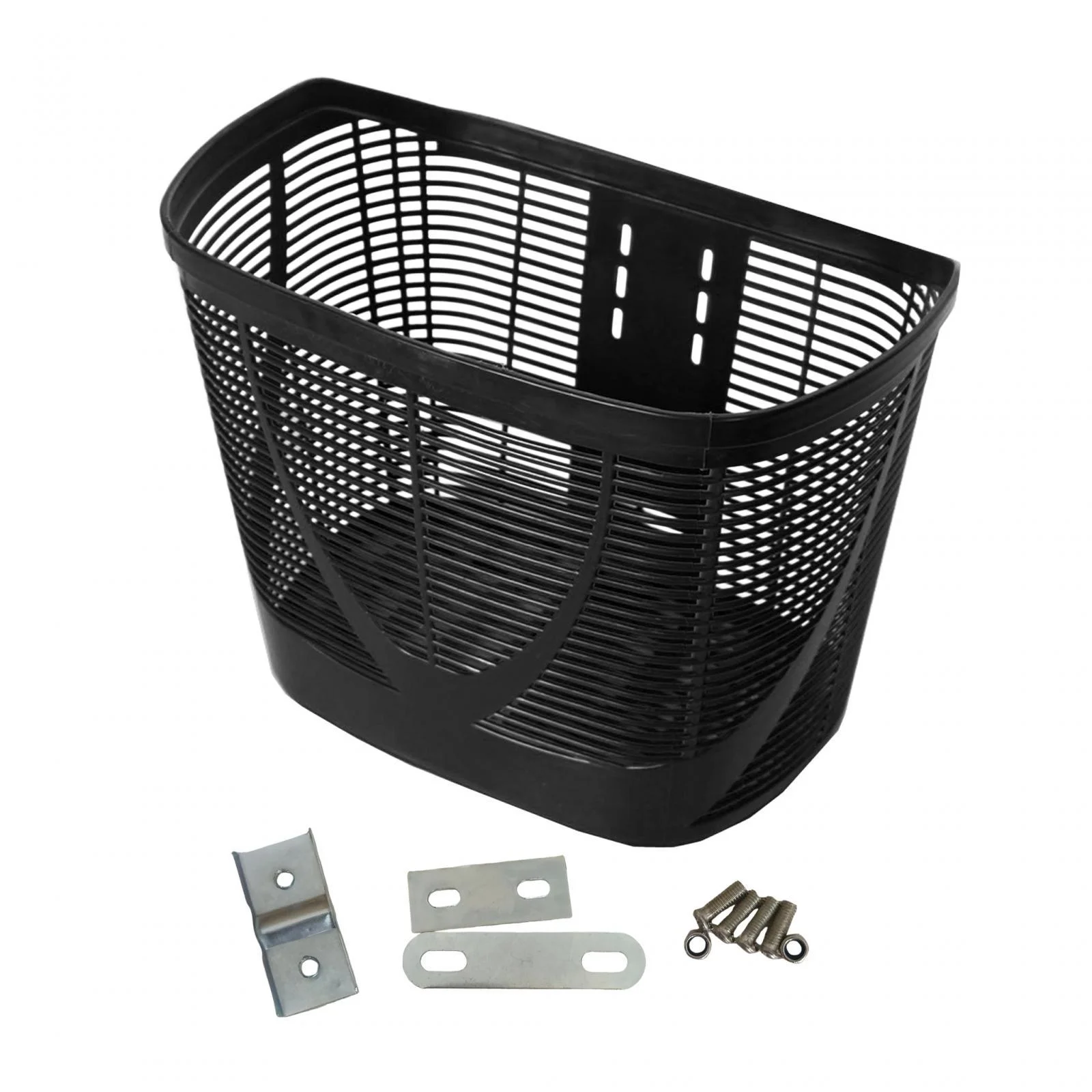 Basket Cargo Rack Pet Carrier Carrier Palstic Easy to Install Organizer Bike Front Basket Storage Basket for Cycling Picnic Black