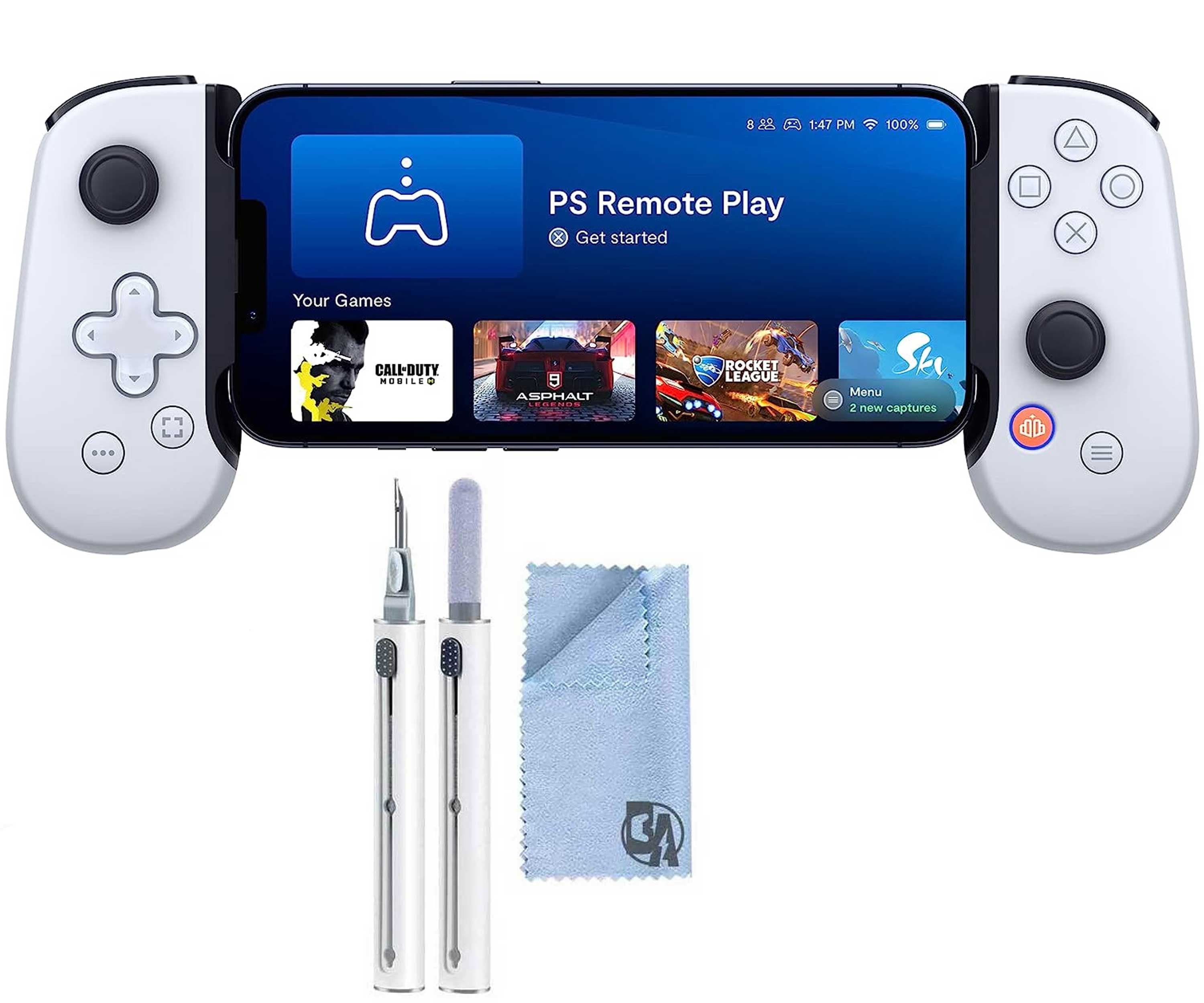 One Mobile Gaming Controller for iPhone - Turn Your iPhone into a Gaming Console - Play Xbox, PlayStation, Call of Duty, & More BOLT AXTION Bundle Like New