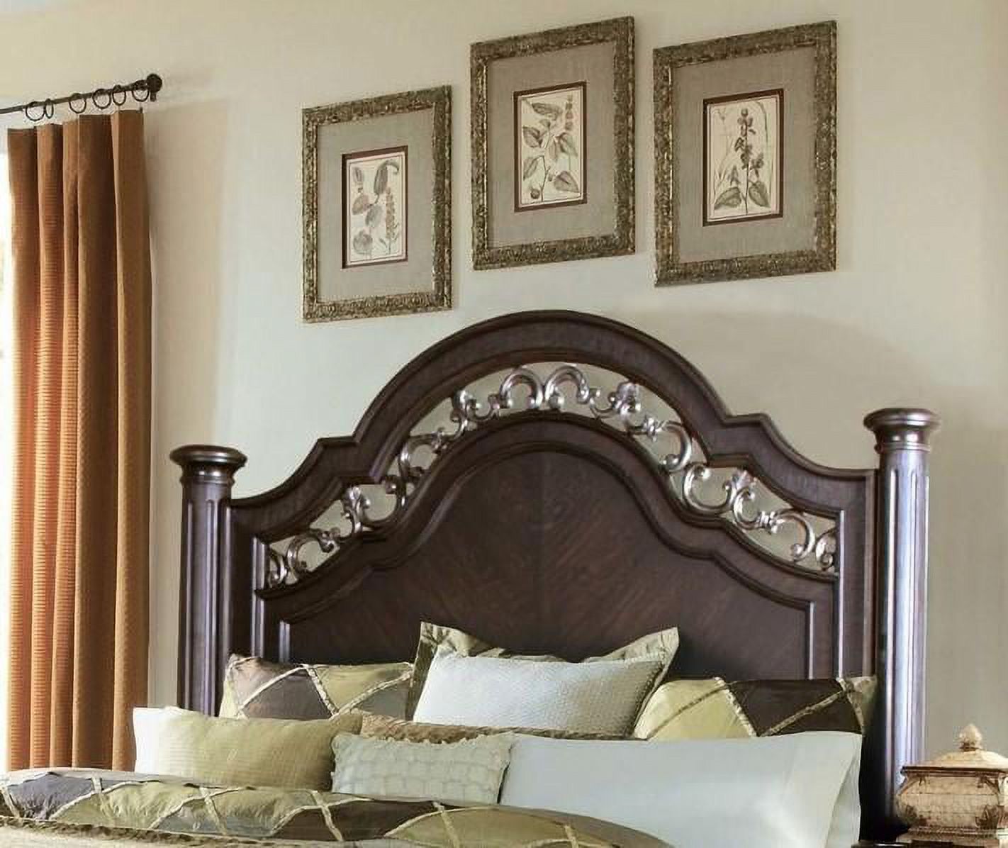 Traditional Chestnut Poster King Bed w/ Footboard Storage McFerran B146