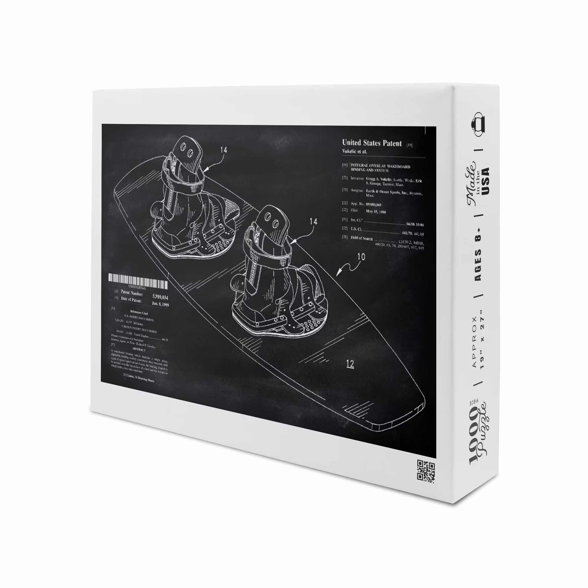 Blackboard Patent, Wakeboard (1000 Piece Puzzle, Size 19x27, Challenging Jigsaw Puzzle for Adults and Family, Made in USA)
