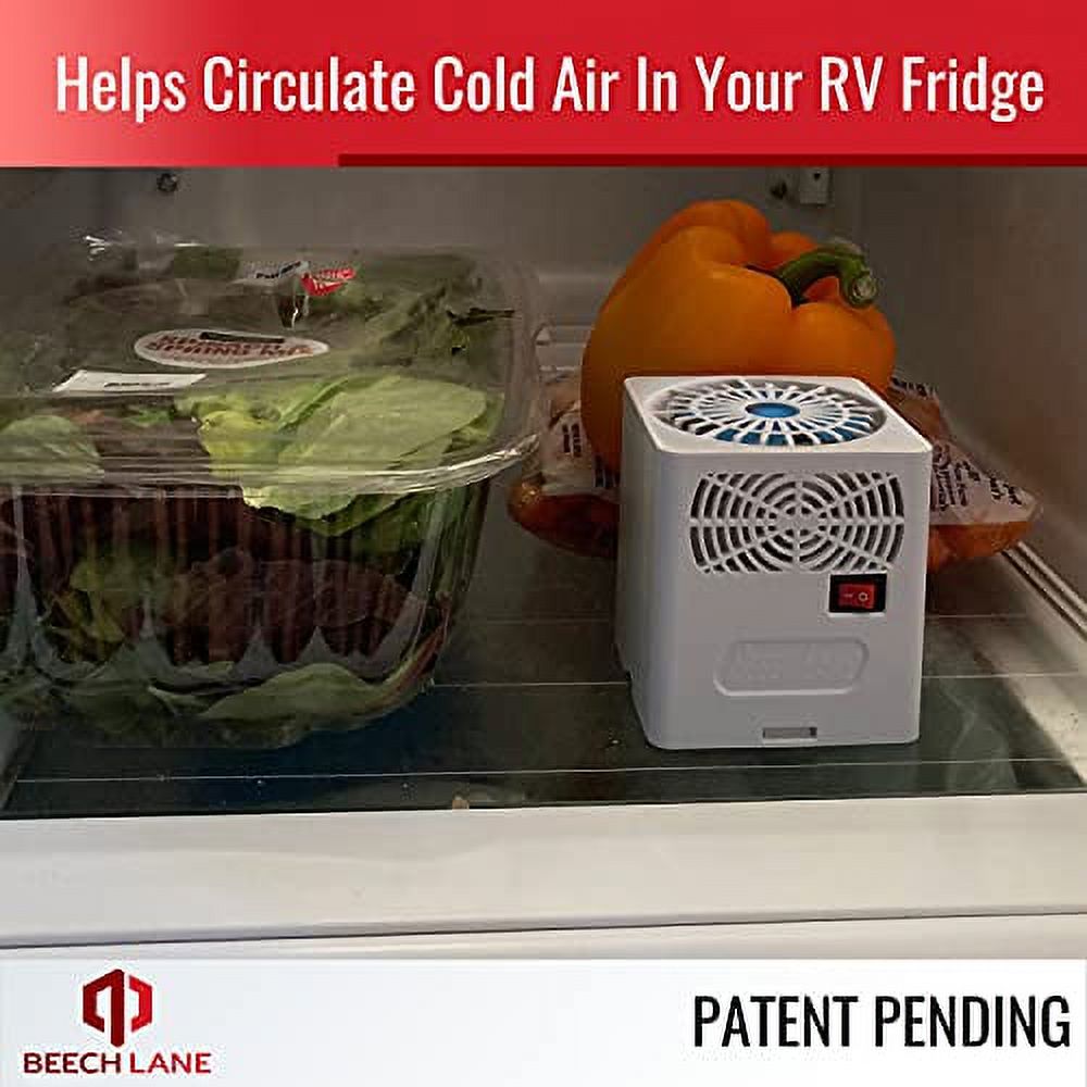 Beech Lane RV Fridge Fan, High Power 3,000 RPM Motor, Easy On and Off Switch, Multiple Side Vents Increase Airflow, Durable Construction