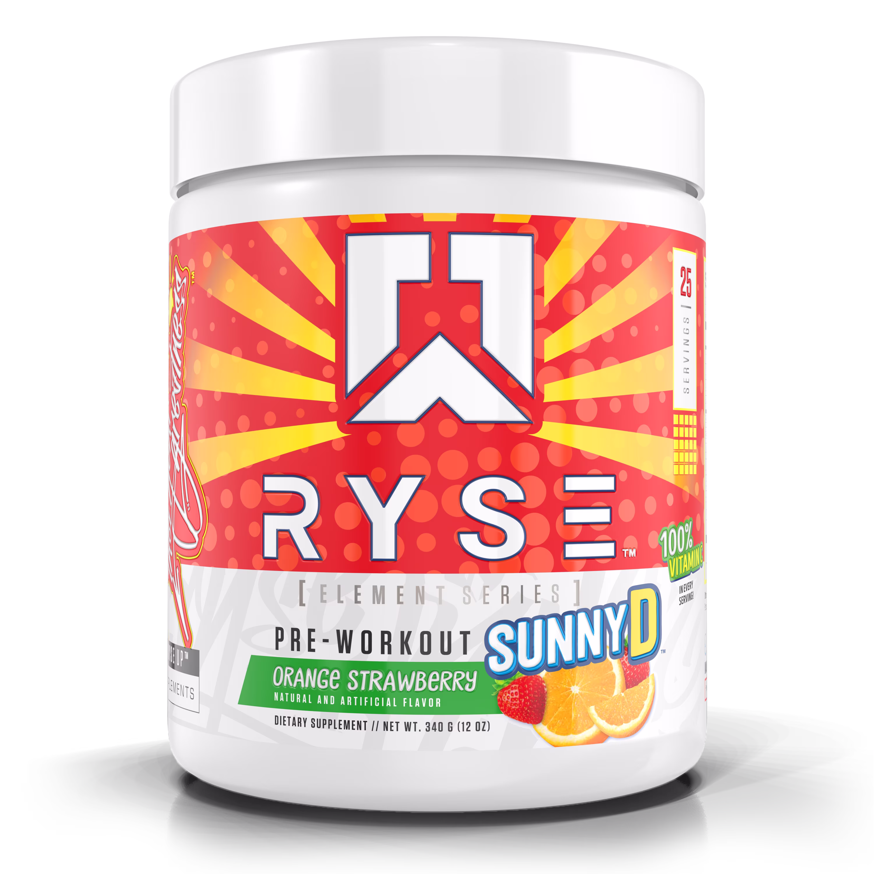 RYSE Element Series, Pre Workout Powder, SUNNY-D Orange Strawberry, 25 Servings