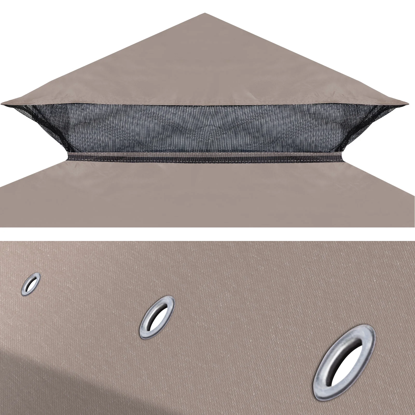 10'x10' Replacement Canopy Top Cover 2-Tiered Patio Sunshade Upgraded UV Protection, Gazebo Tent Canopy Cover ONLY