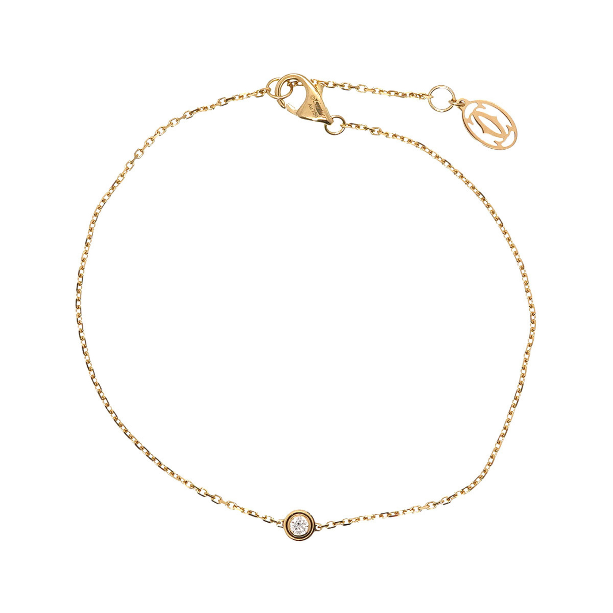 Pre-Owned Cartier Damour Bracelet XS 18.5cm Diamond K18 YG 750 Diamant Leger d Amour (Good)