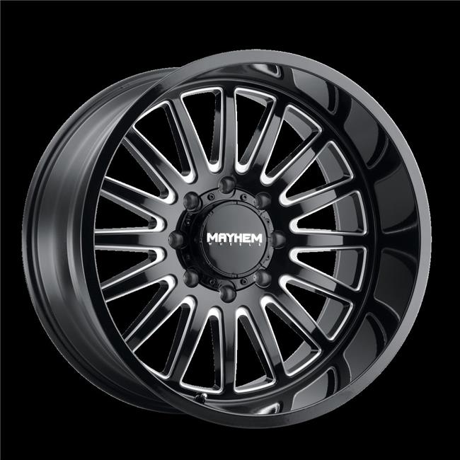 C000004098 20 x 9 in. Utopia 8114 Gloss Black & Milled Spokes Wheel - 5 x 127 PCD
