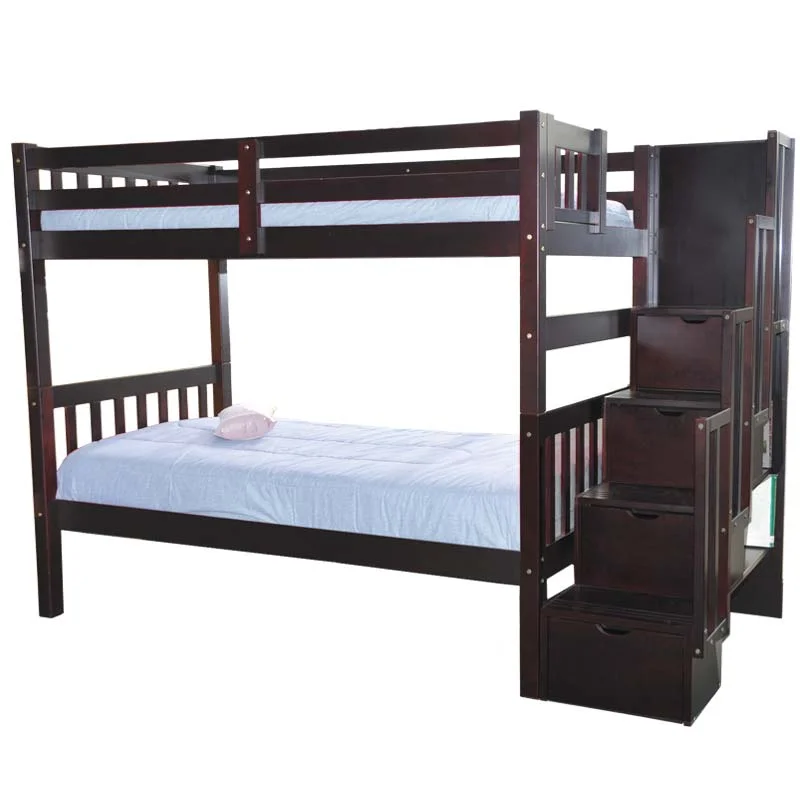 Wynn Stairway Twin over Twin Bunk Bed Espresso