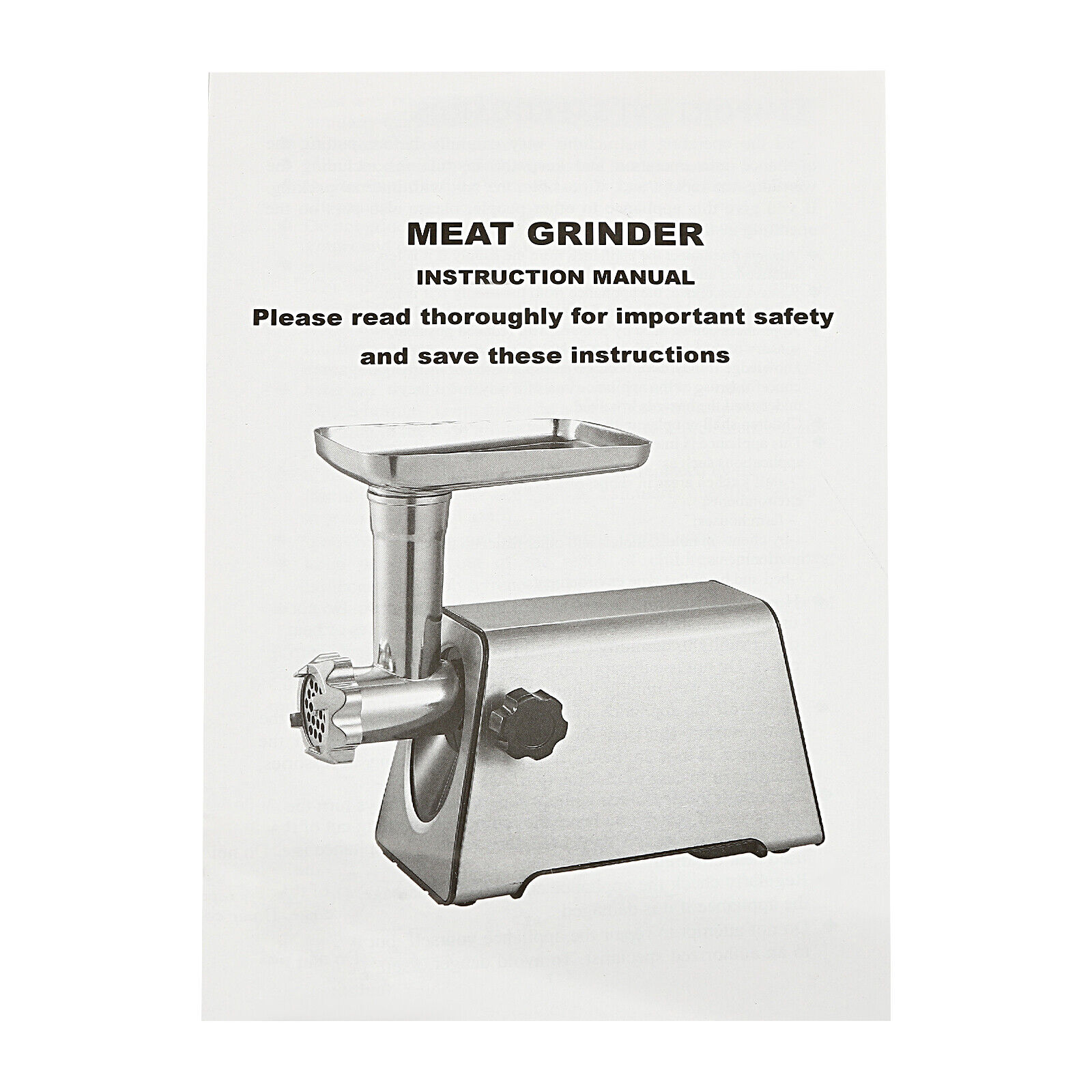 2.8KW Commercial Electric Meat Grinder Kitchen Sausage Maker Filler Stuffer Home Silver