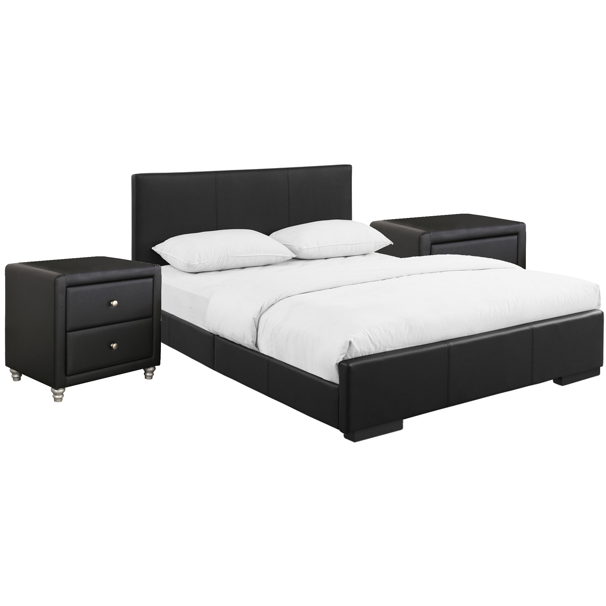 Camden Isle Hindes Platform Bedroom Set | Upholstered | Low Profile | Queen, Black