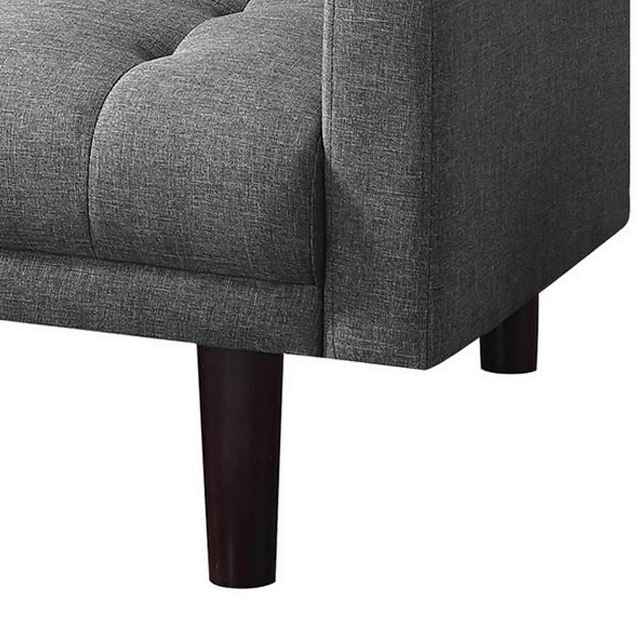 74 Inch Sofa Bed, Tufted Gray Linen Like Fabric, Track Arms, Hardwood Frame