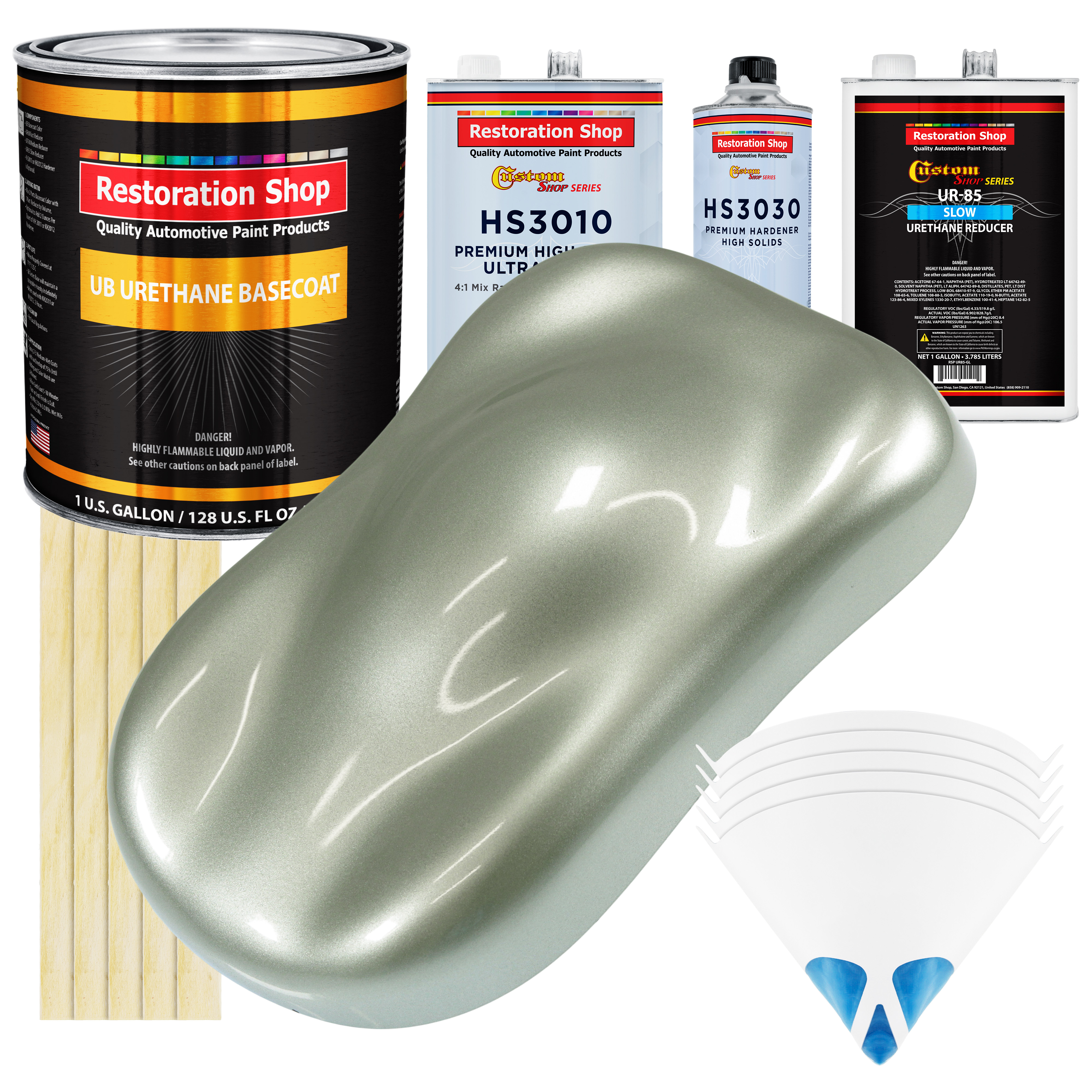 Sage Green Metallic Gallon URETHANE BASECOAT CLEARCOAT Auto Paint SLOW Kit