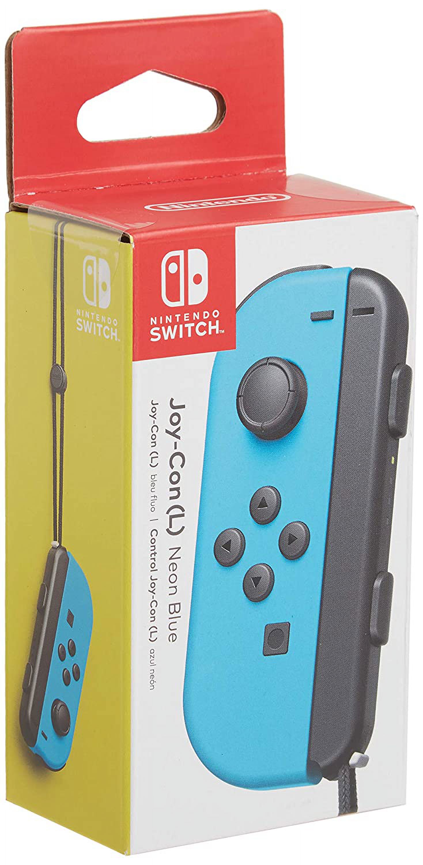 Pre-Owned Nintendo - Joy-Con (L) - Neon Blue With Cleaning Manual Kit Bolt Axtion Bundle (Refurbished: Like New)