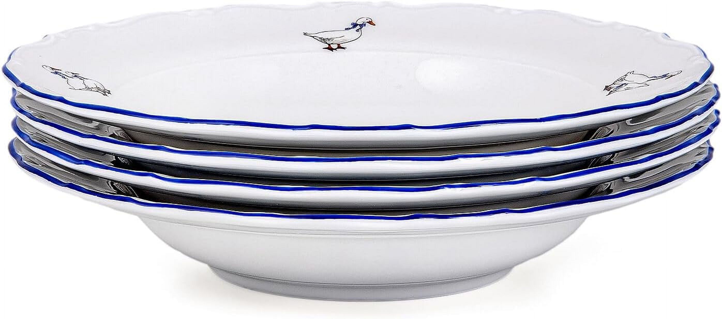 Deep Plate Pasta Bowl Dinnerware Goose Bohemian Porcelain Soup Plates Set Of 4 Dinner Plate Serving Plate 9.06