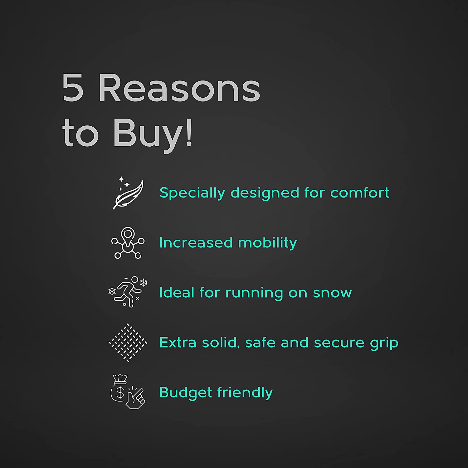 Quadtrek Crampons Snow Ice Traction Cleats Quick Strap-5 pack