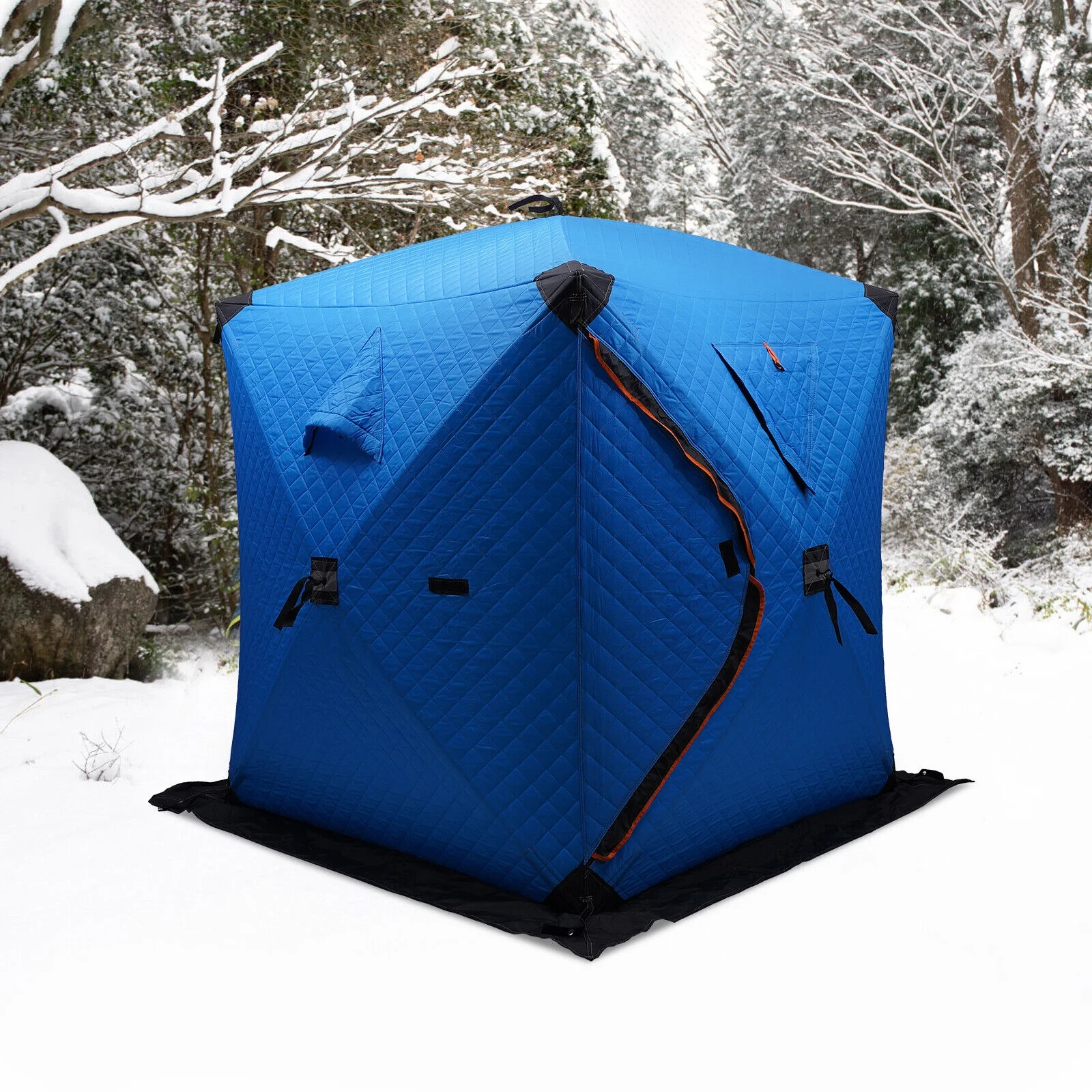1-2 People Ice Lake Fishing Shelter Freestanding Insulated Tent with Handbag Winter