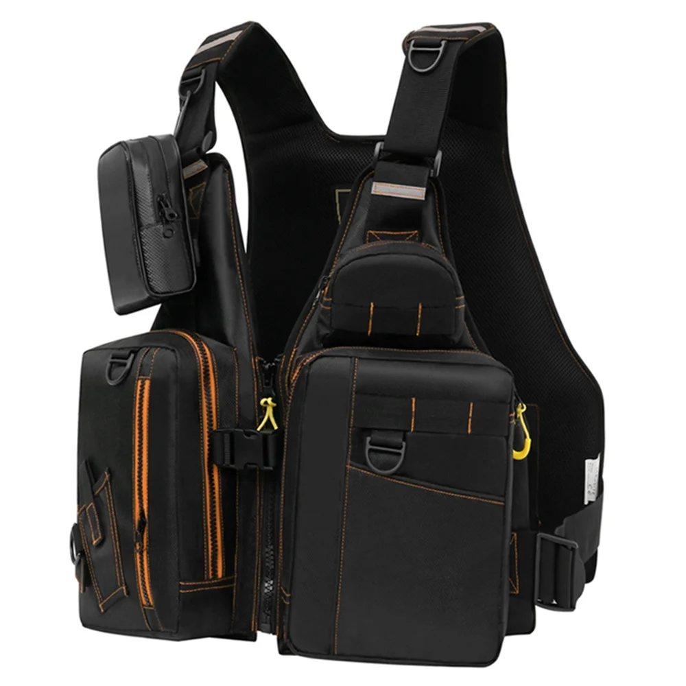 JARUSITE Fishing Multiple Pockets Floatation Vest Adults Waistcoat