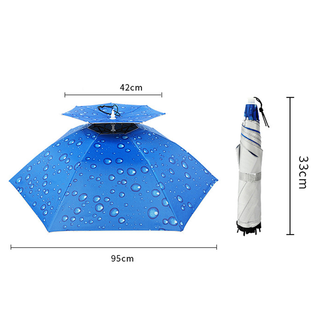 Umbrella Hat Rain-proof Unisex Folding Windproof Fishing Umbrella Head Umbrella