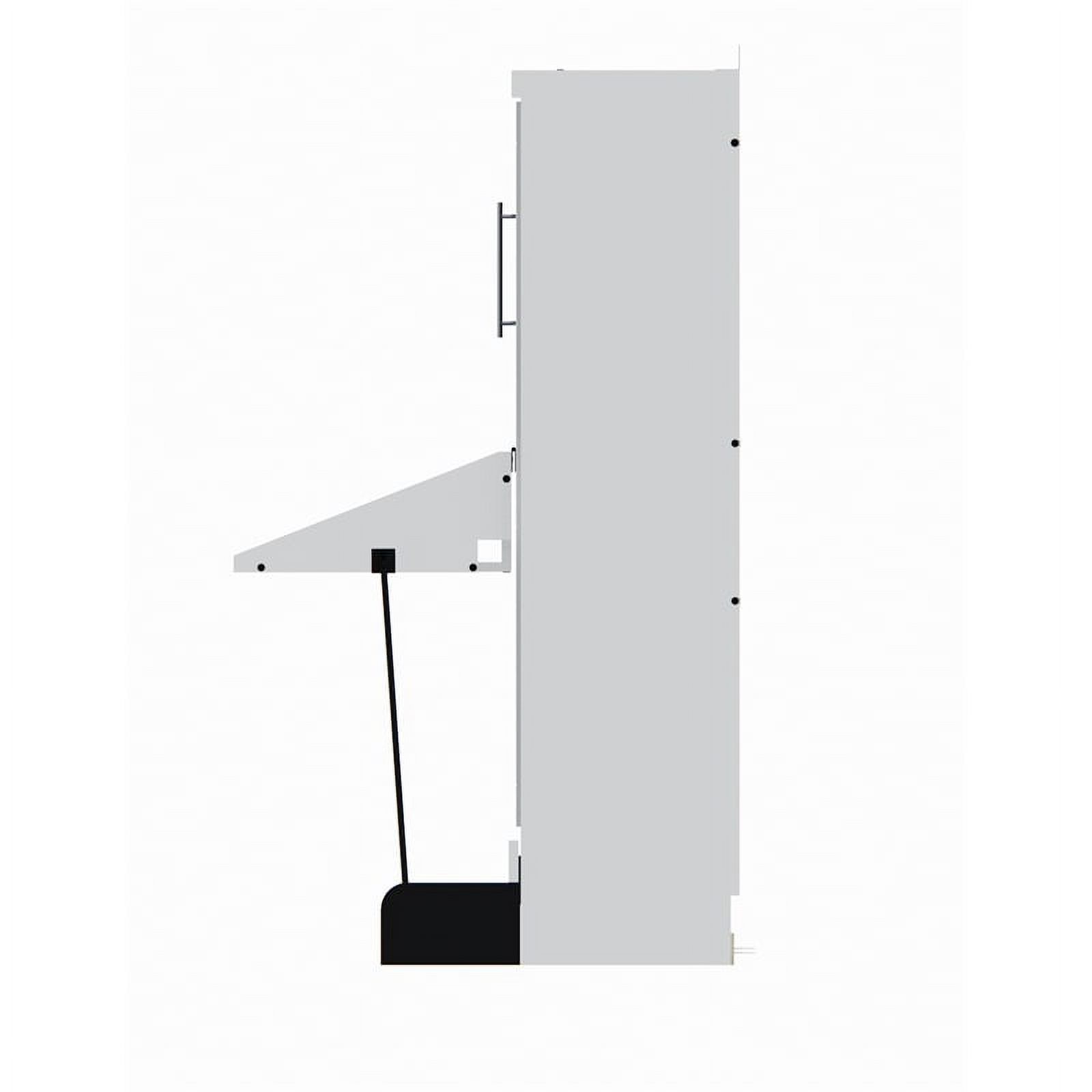 Pemberly Row Transitional Lateral Queen Solid Wood Murphy Wall Desk Bed in White