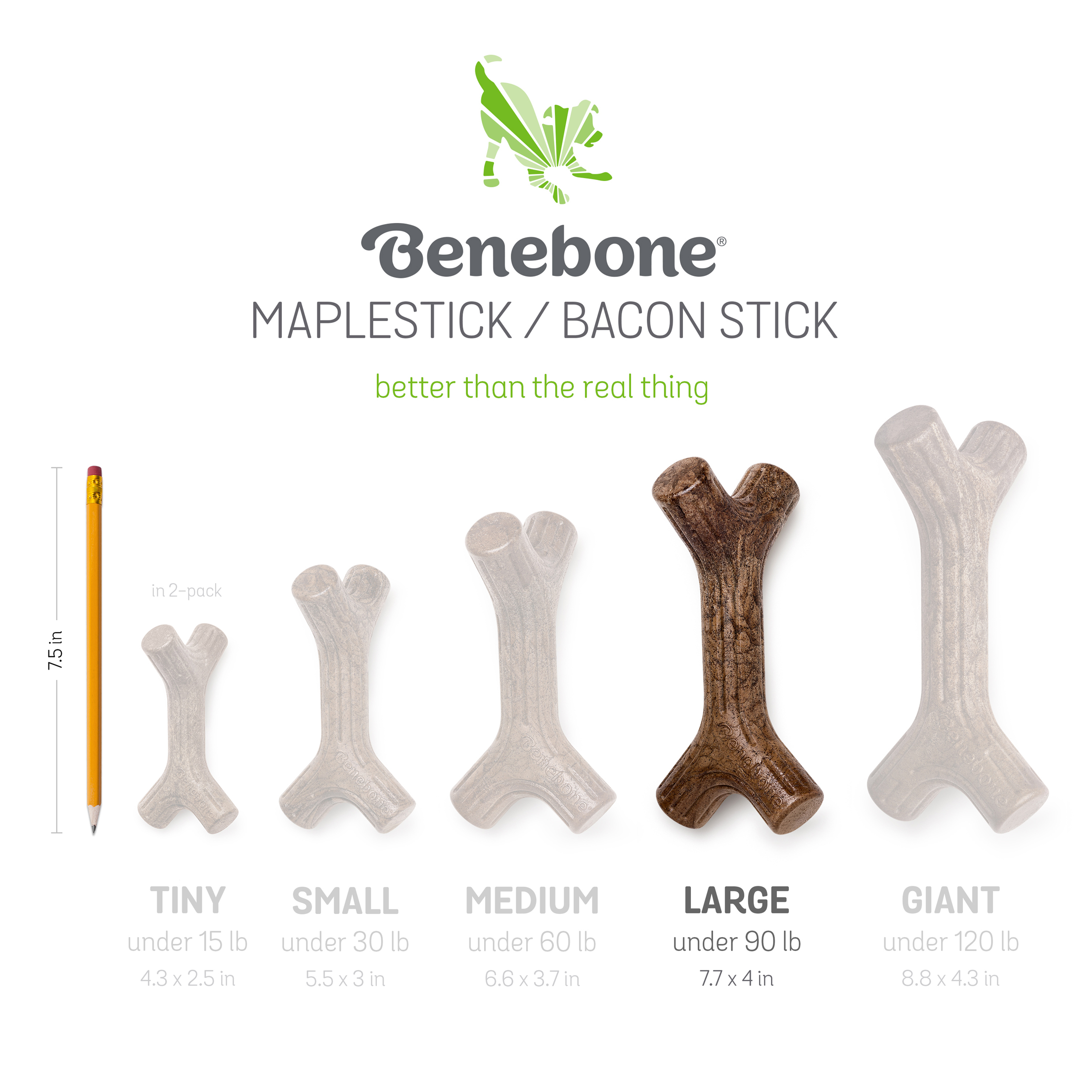Benebone Maplestick Durable Dog Chew Toy, Large