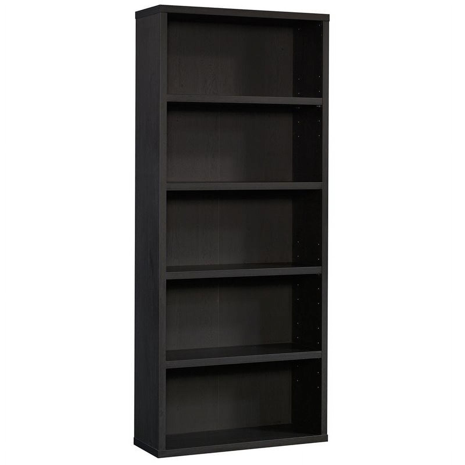 Pemberly Row Engineered Wood 5-Shelf Bookcase in Raven Oak