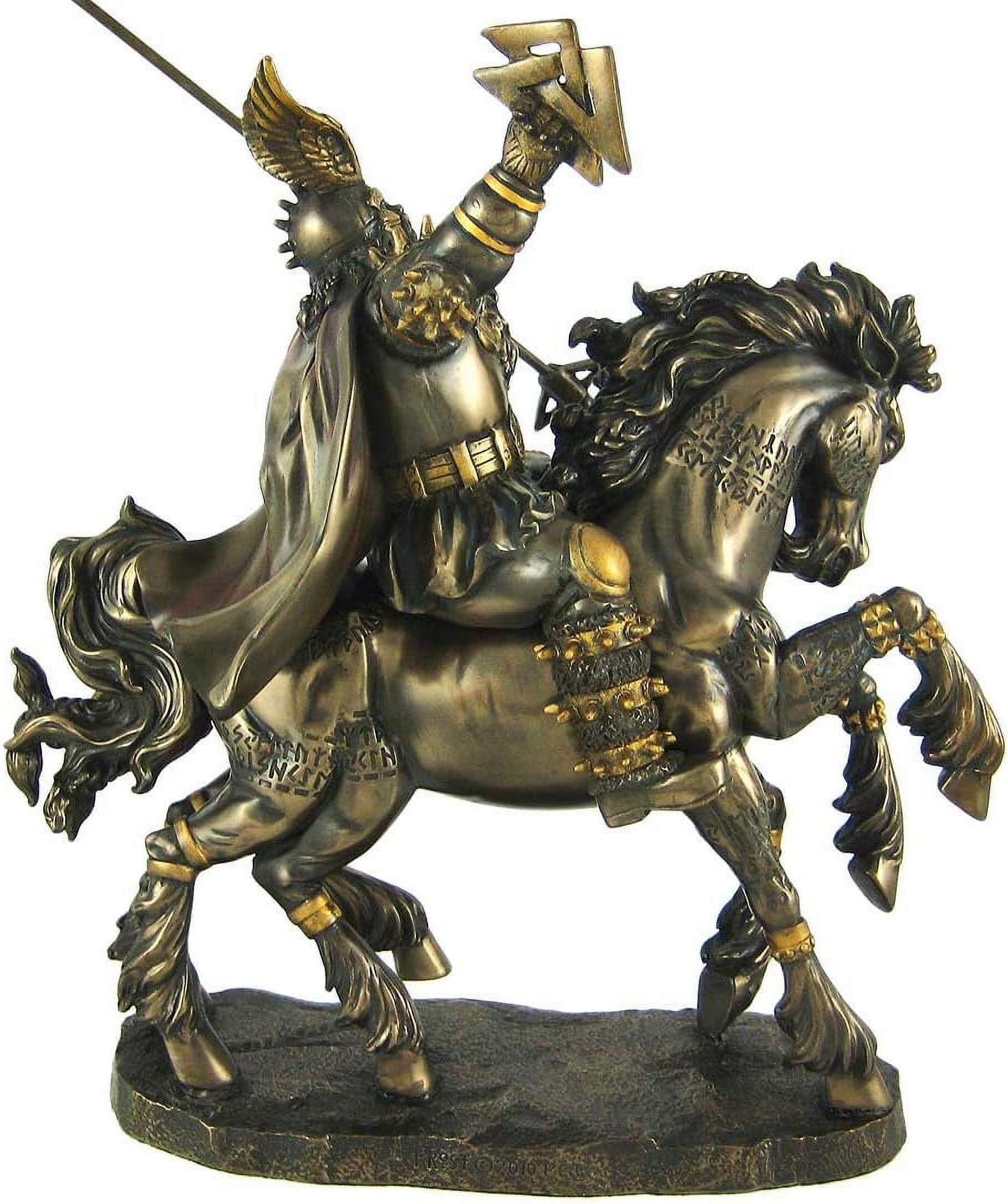 Norse God Odin Bronze Finish Statue Pagan Viking