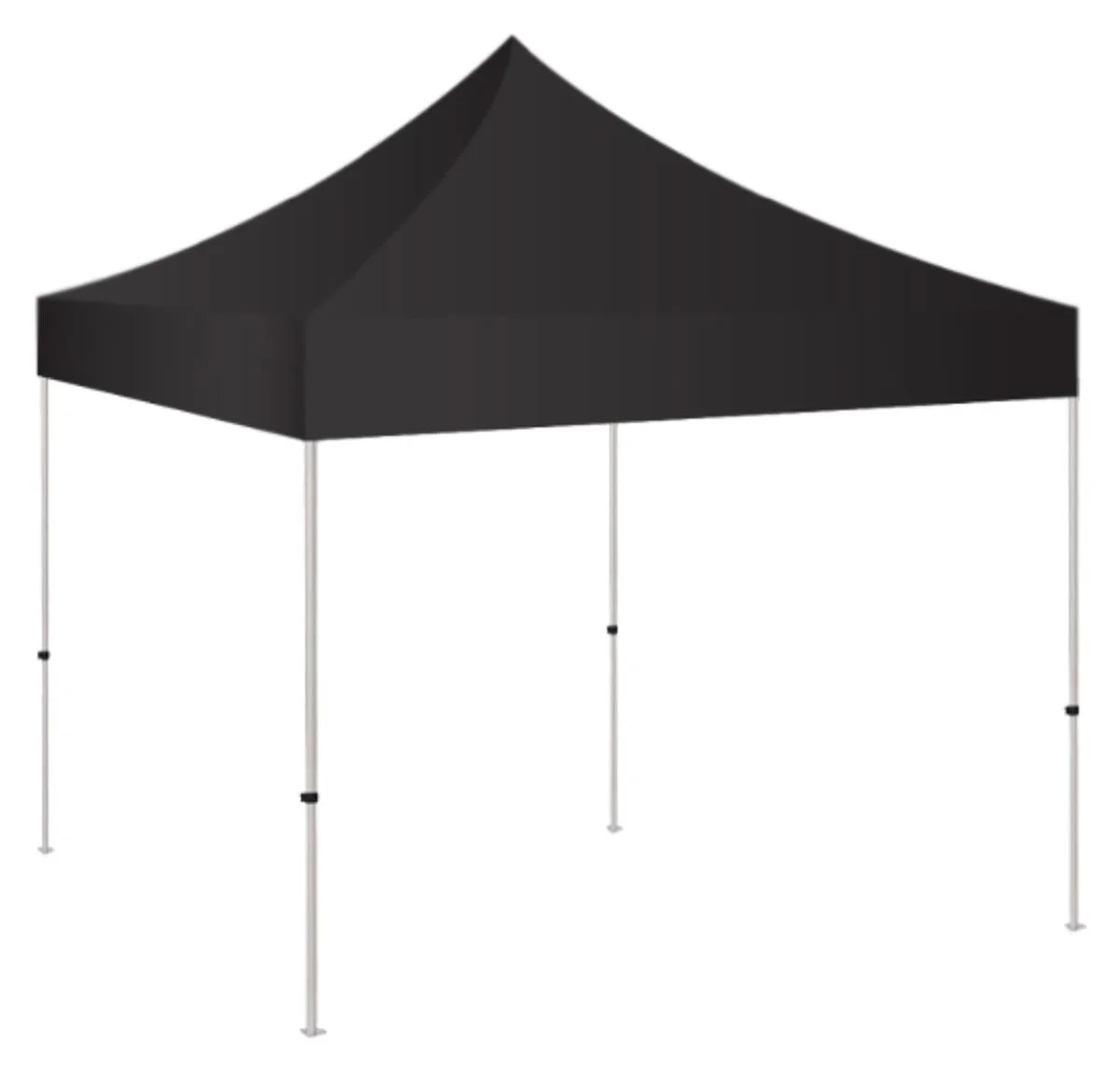 Displays2go 5x5 Instant Canopy Tent, 4 Height Adjustable Legs, Carrying Bag Included - Black (KTN5BK)