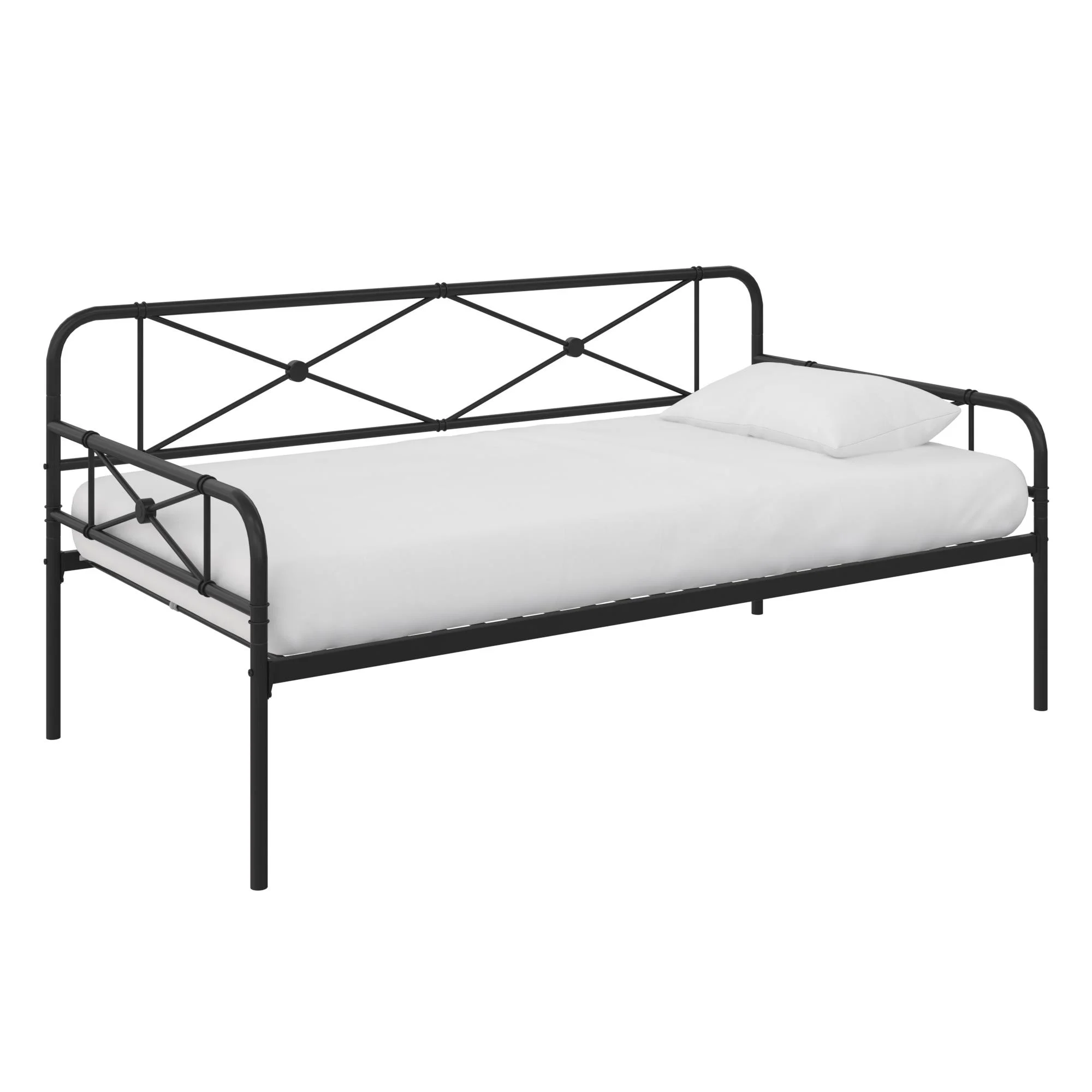 RealRooms Allysa Metal Daybed, Strong Steel Slats and Frame, Twin, Black