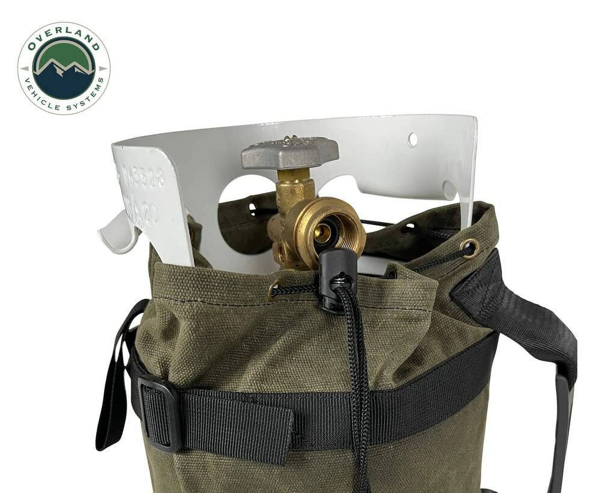 Overland Vehicle Systems Propane Bag with Handle and Straps - #16 Waxed Canvas