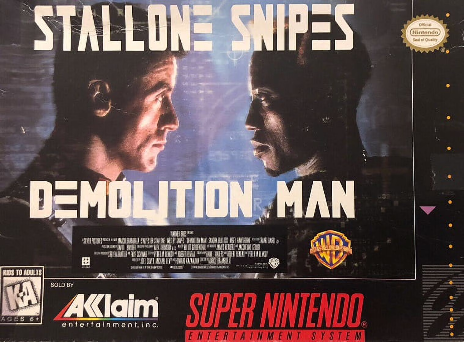 Restored Demolition Man (Super Nintendo, 1995) SNES Action Game (Refurbished)