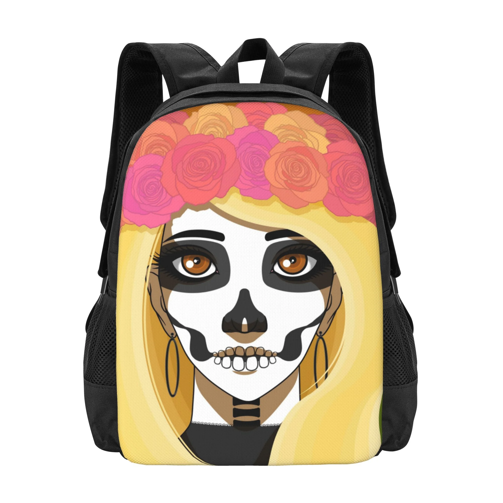 DouZhe Lightweight Backpack, Travel Outdoor Hiking Bag School Bookbag Casual Daypack Sugar Skull Prints Backpacks for Women Men